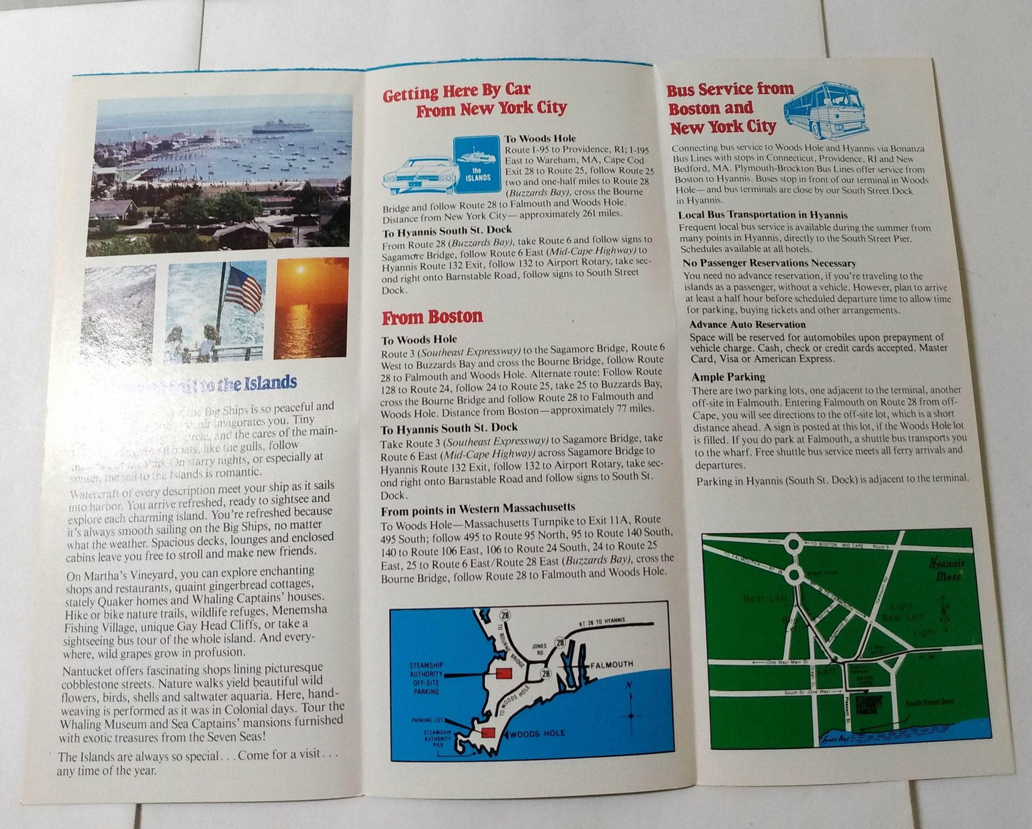 Martha's Vineyard and Nantucket Steamship Authority 1981 Schedule Brochure - TulipStuff