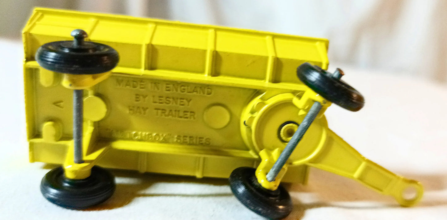 Lesney Matchbox Hay Trailer Yellow TP-2 Farm Toy England 1976 - TulipStuff