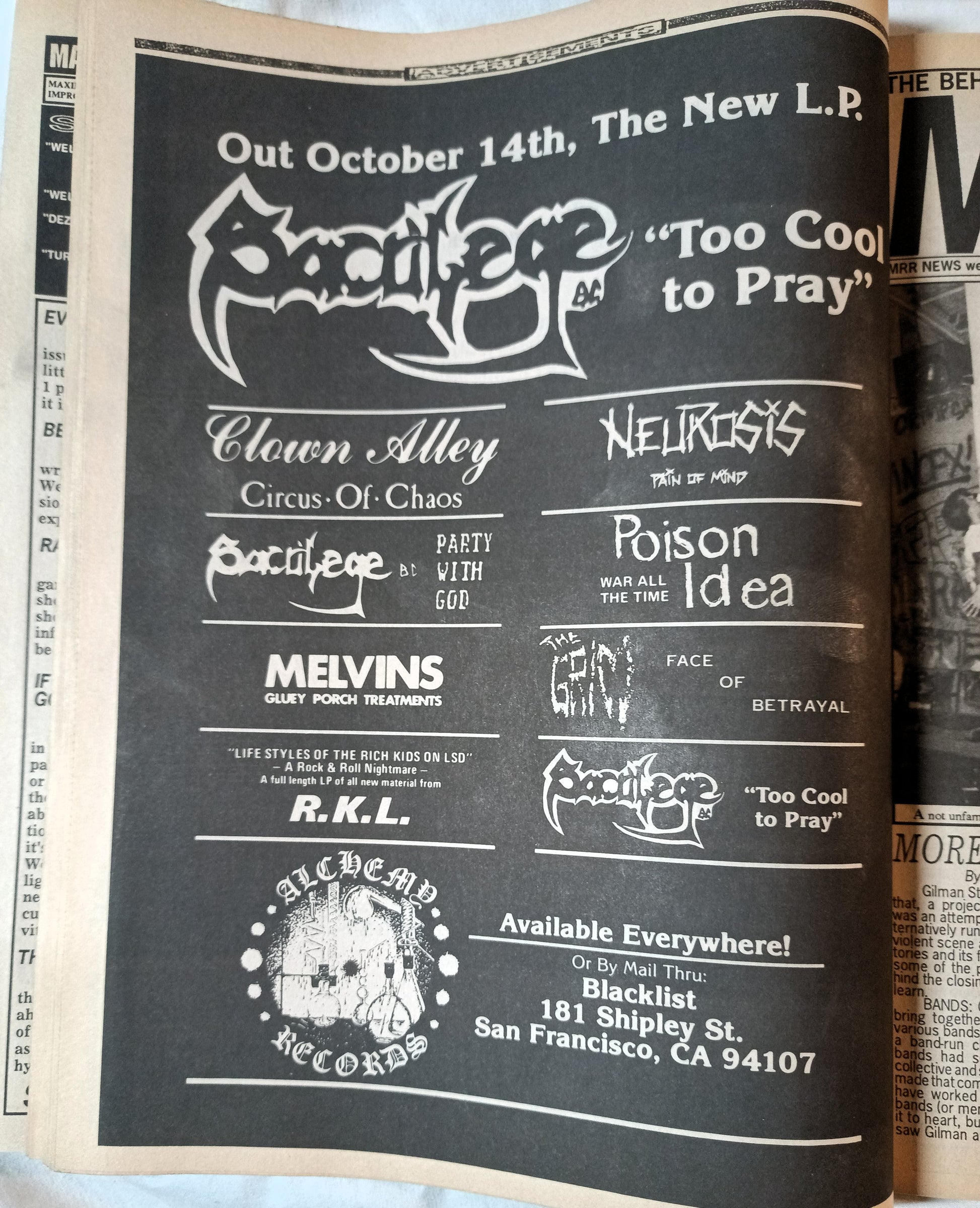 Maximum Rock N Roll Issue 66 November 1988 Fugazi Danbert Nobacon - TulipStuff