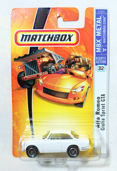 Matchbox #32 Alfa Romeo Giulia Sprint GTA MBX Metal 2007 White - TulipStuff