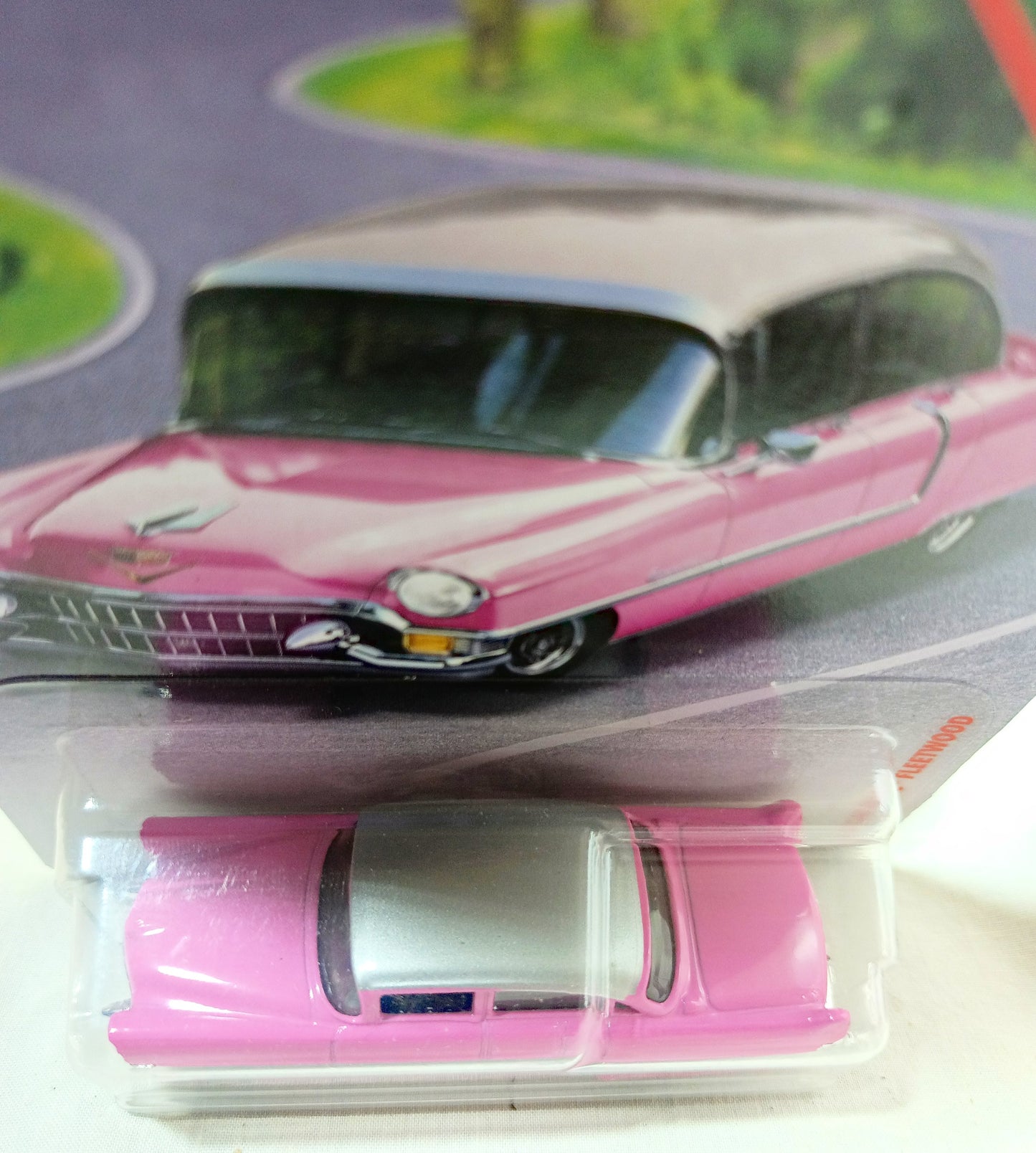 Matchbox #11 '55 Cadillac Fleetwood MBX Road Trip 2019 Pink - TulipSuff