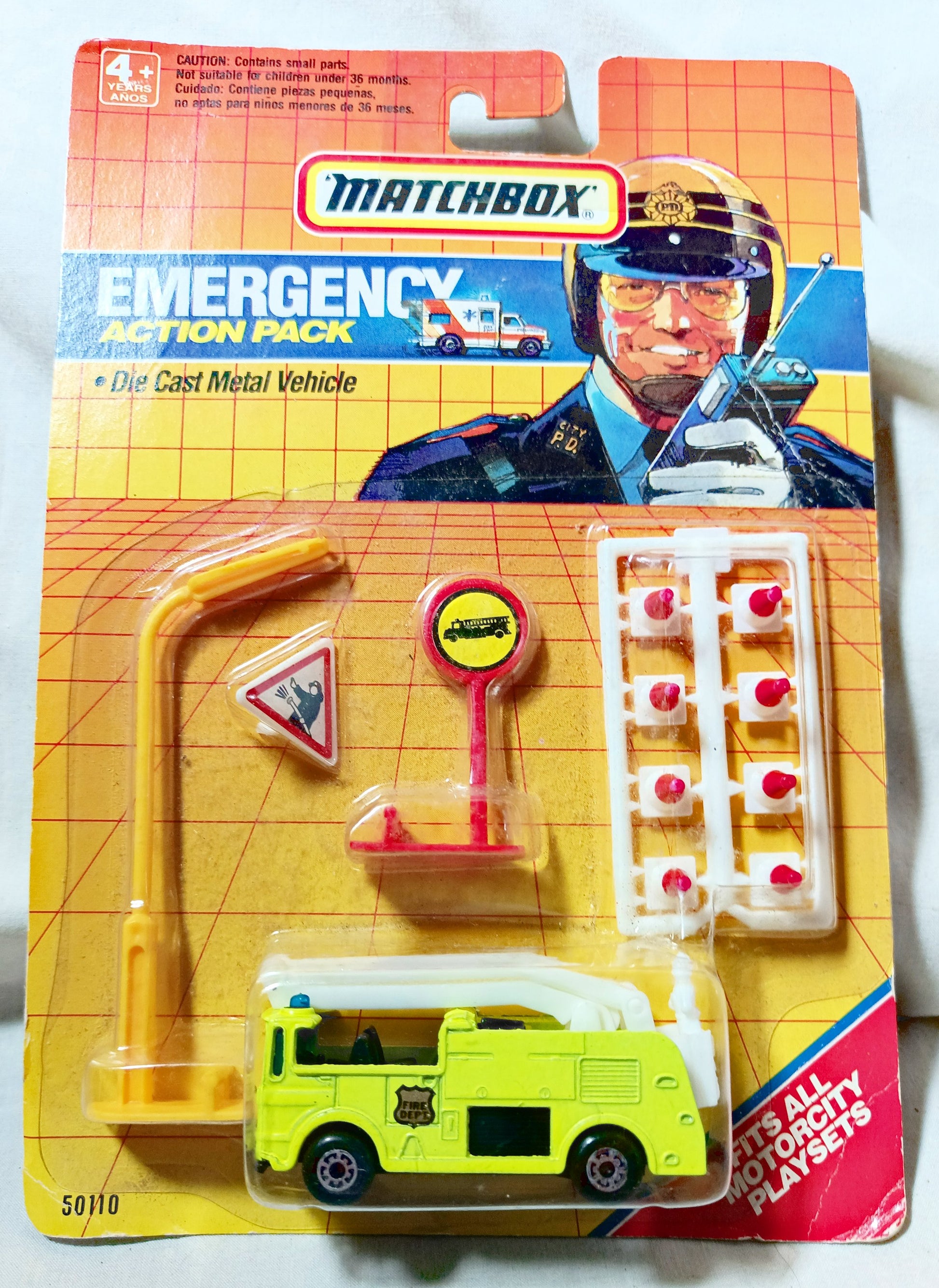 Matchbox Emergency Action Pack Snorkel Fire Truck 1990 - TulipStuff