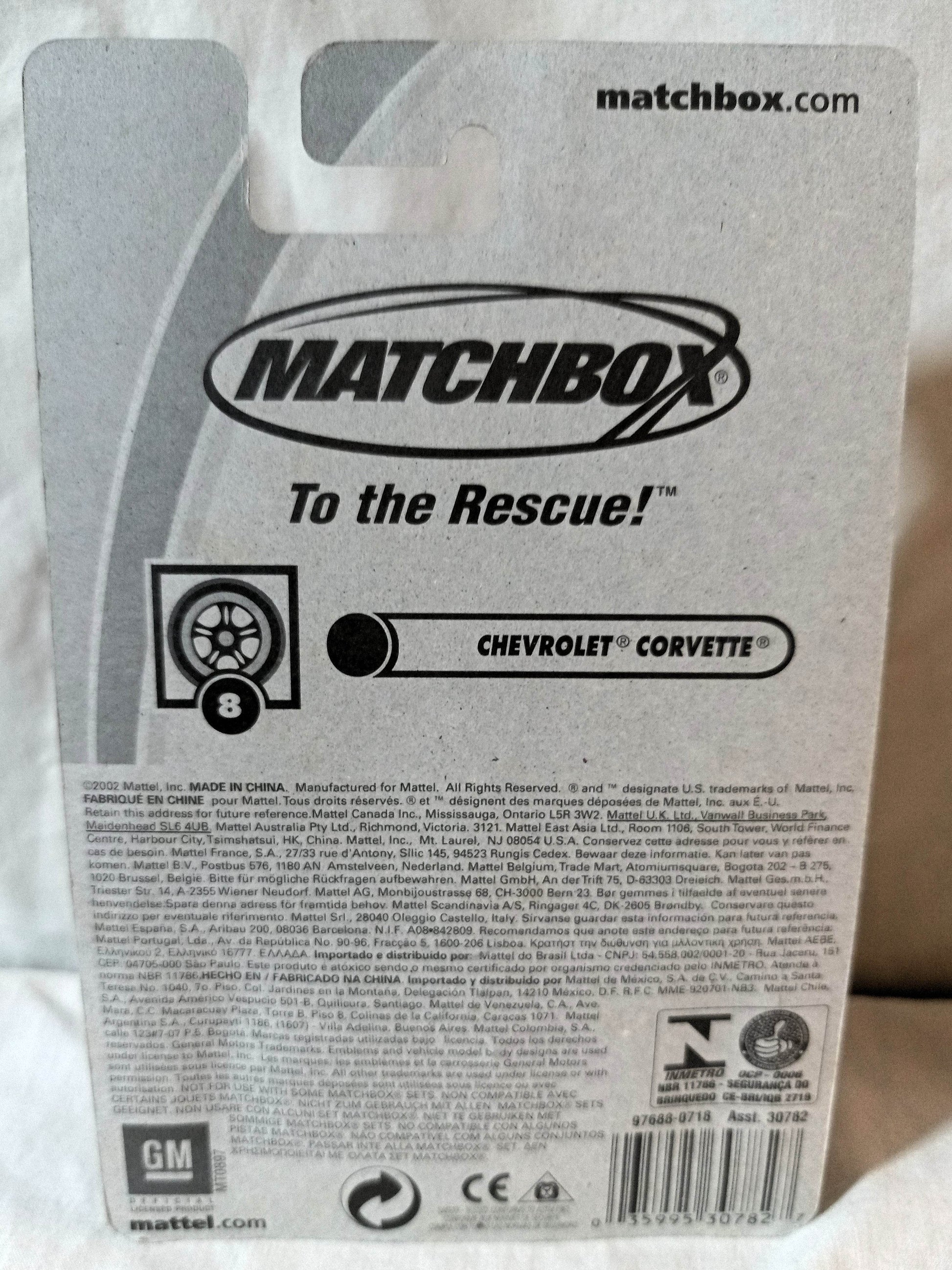 Matchbox #8 2000 Chevrolet Corvette Convertible Hero City 2003 - TulipStuff
