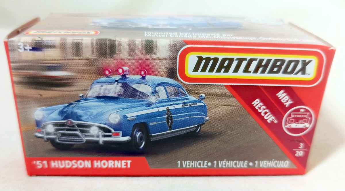 Matchbox 2019 Power Grabs '51 Hudson Hornet Police MBX Rescue - TulipStuff