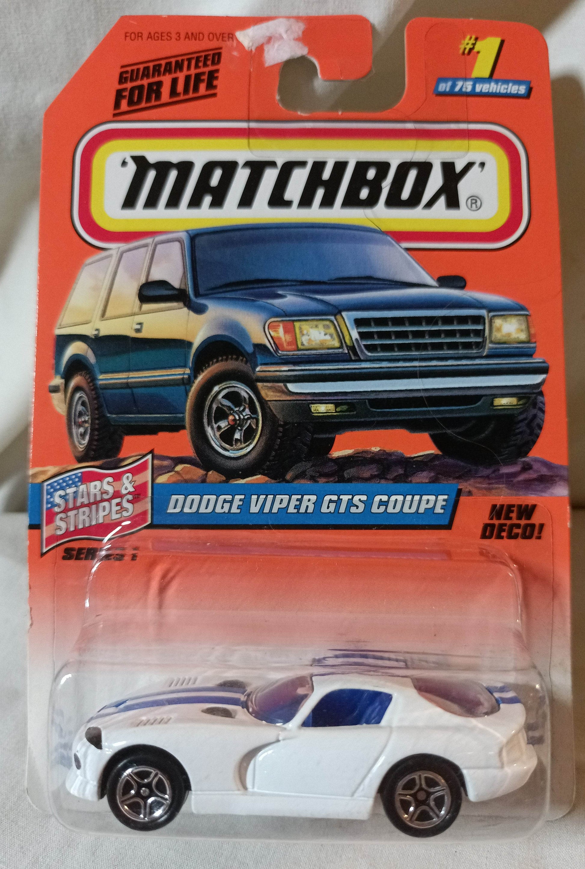 Matchbox #1 Dodge Viper GTS Coupe Stars and Stripes 1998 - TulipStuff