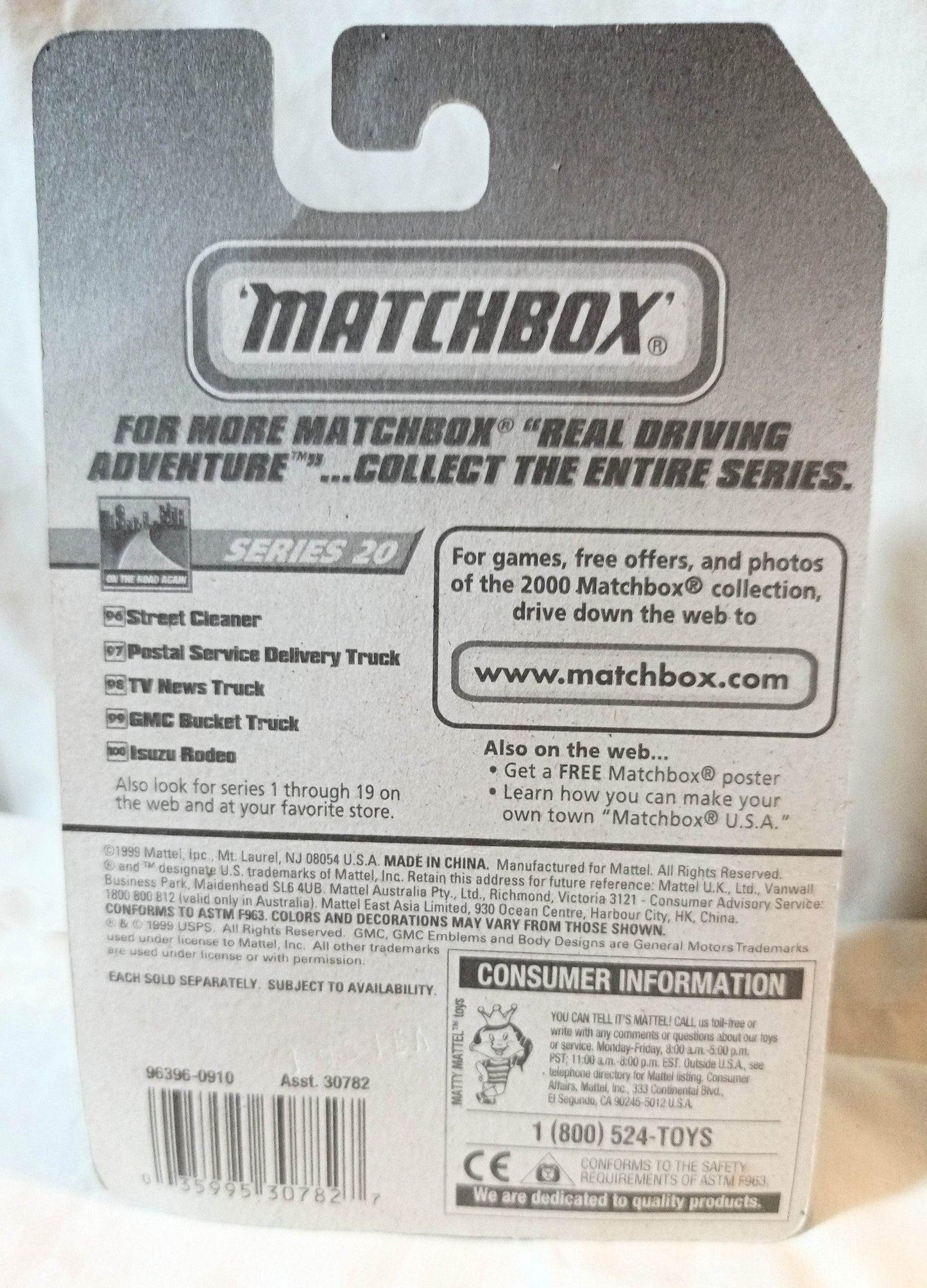 Matchbox #100 Isuzu Rodeo On The Road Again Series 2000 - TulipStuff