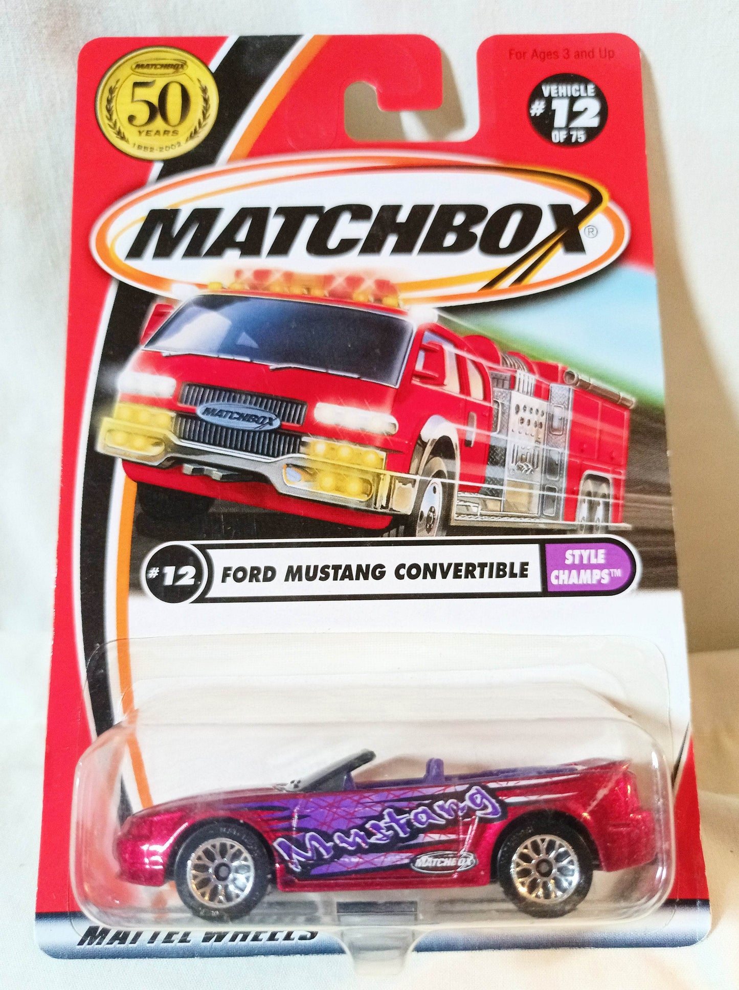 Matchbox 12 Ford Mustang Convertible Style Champs 50th Anniversary 2002 - TulipStuff