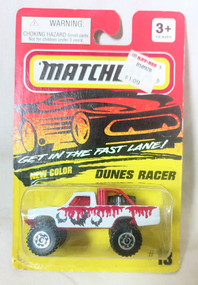 Matchbox #13 Dunes Racer 4X4 Open Back Truck Bats Blood 1995 - TulipStuff