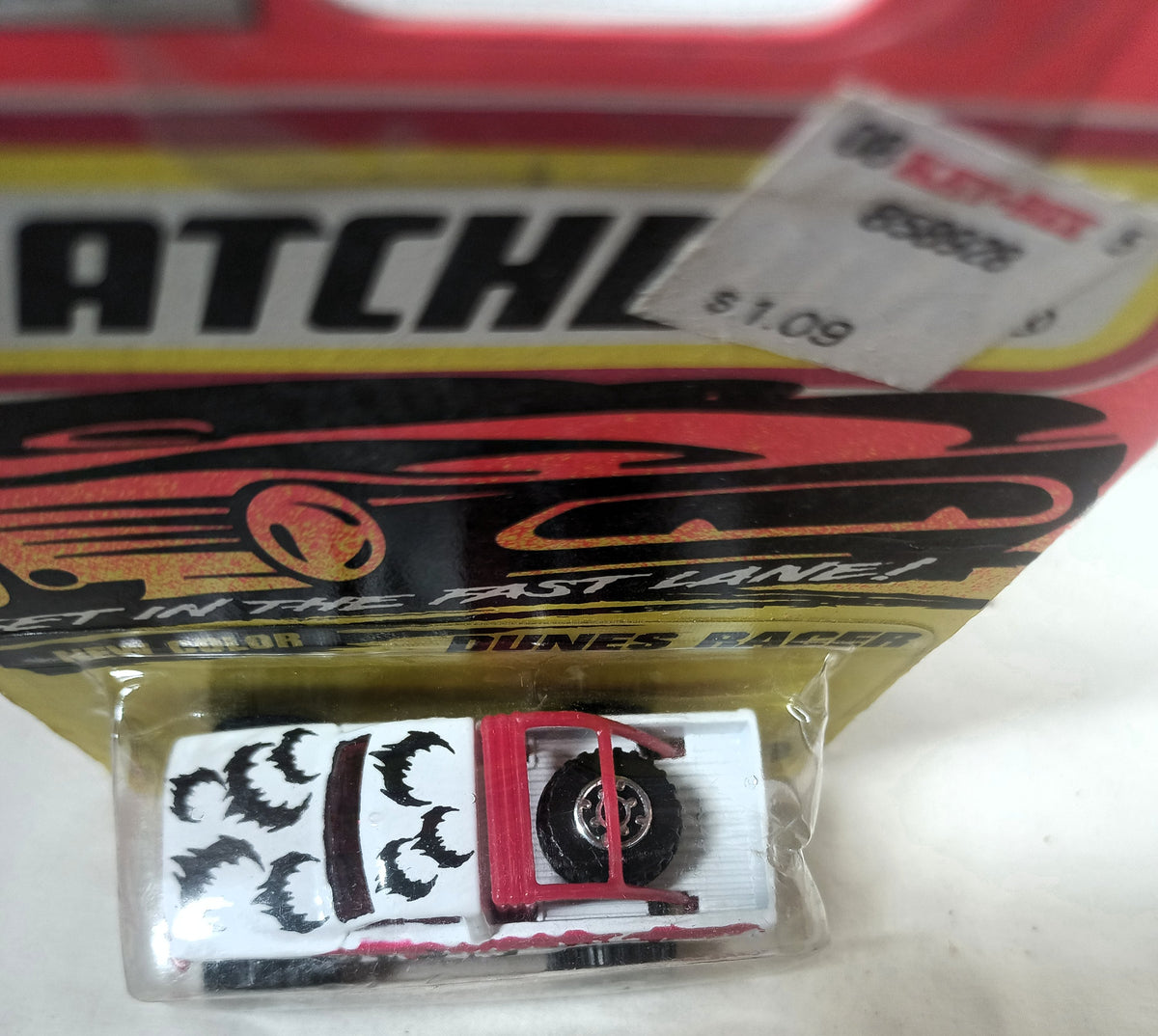 Matchbox #13 Dunes Racer 4X4 Open Back Truck Bats Blood 1995 - TulipStuff