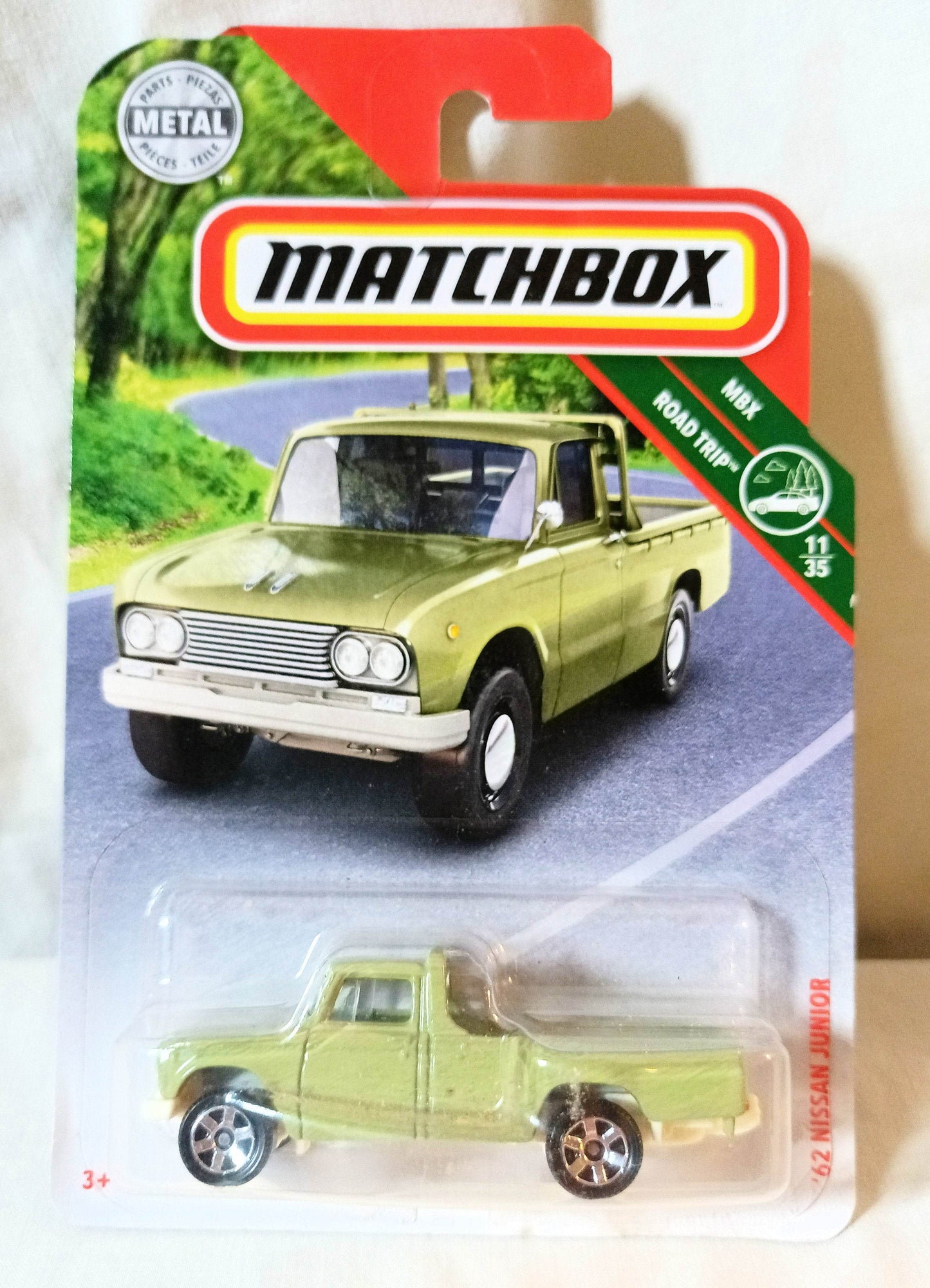 Matchbox 14 '62 Nissan Junior Pickup MBX Road Trip 2018 Olive Green - TulipStuff