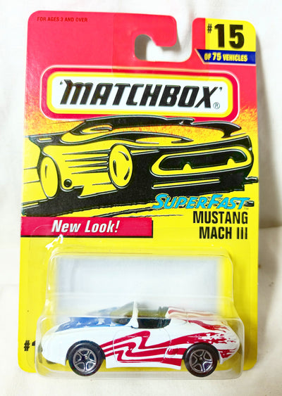 Matchbox #15 Ford Mustang Mach III Convertible Stars & Stripes 1997 - TulipStuff