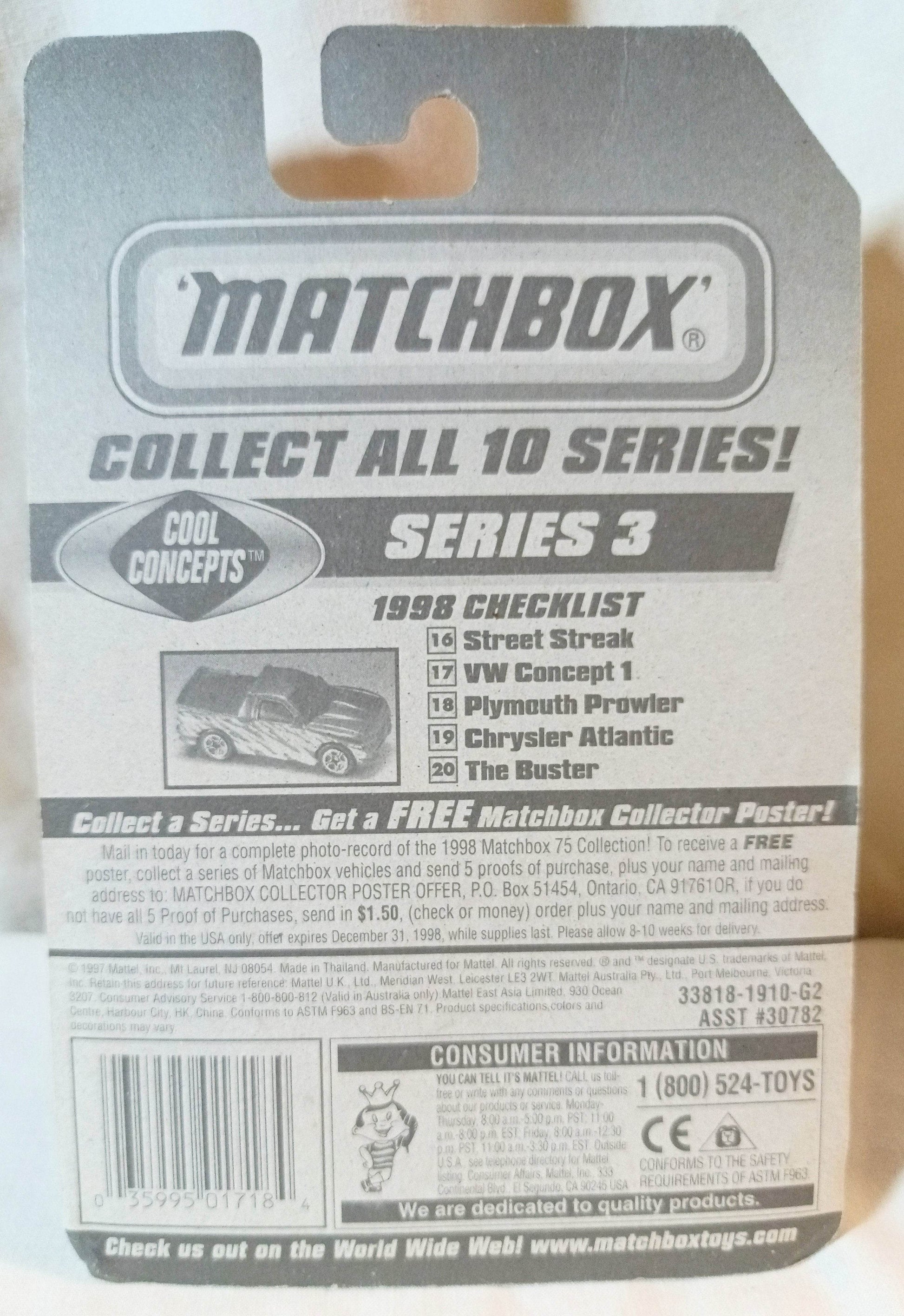 Matchbox #18 Plymouth Prowler Cool Concepts Gold 1998 - TulipStuff