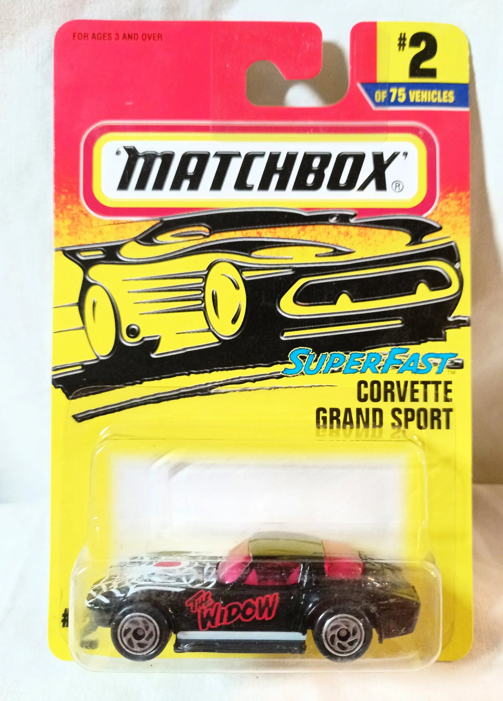 Matchbox #2 Chevrolet Corvette Grand Sport Black Widow 1996 - TulipStuff