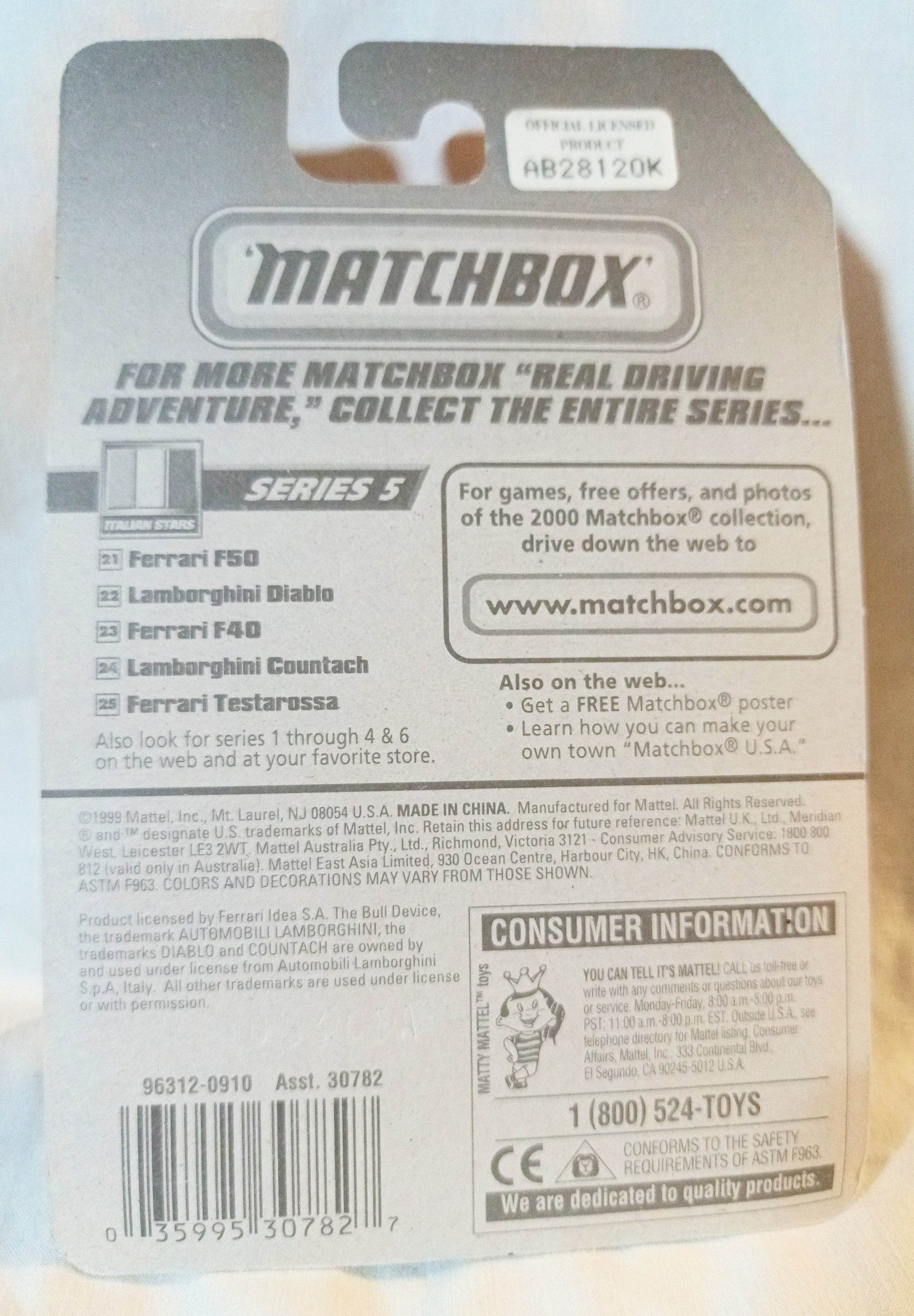 Matchbox 21 Italian Stars Ferrari F50 Sports Car 1999 - TulipStuff