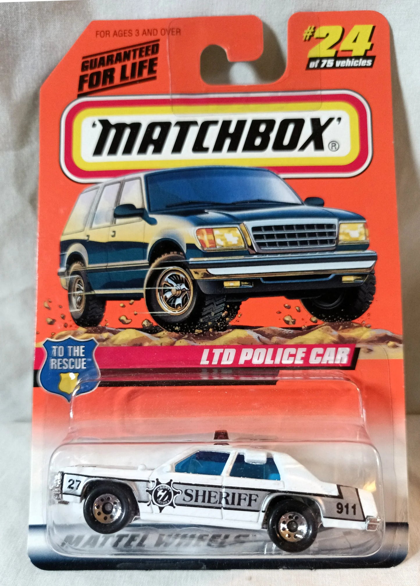 Matchbox 24 Ford LTD Police Car Sheriff To The Rescue 1998 -TulipStuff