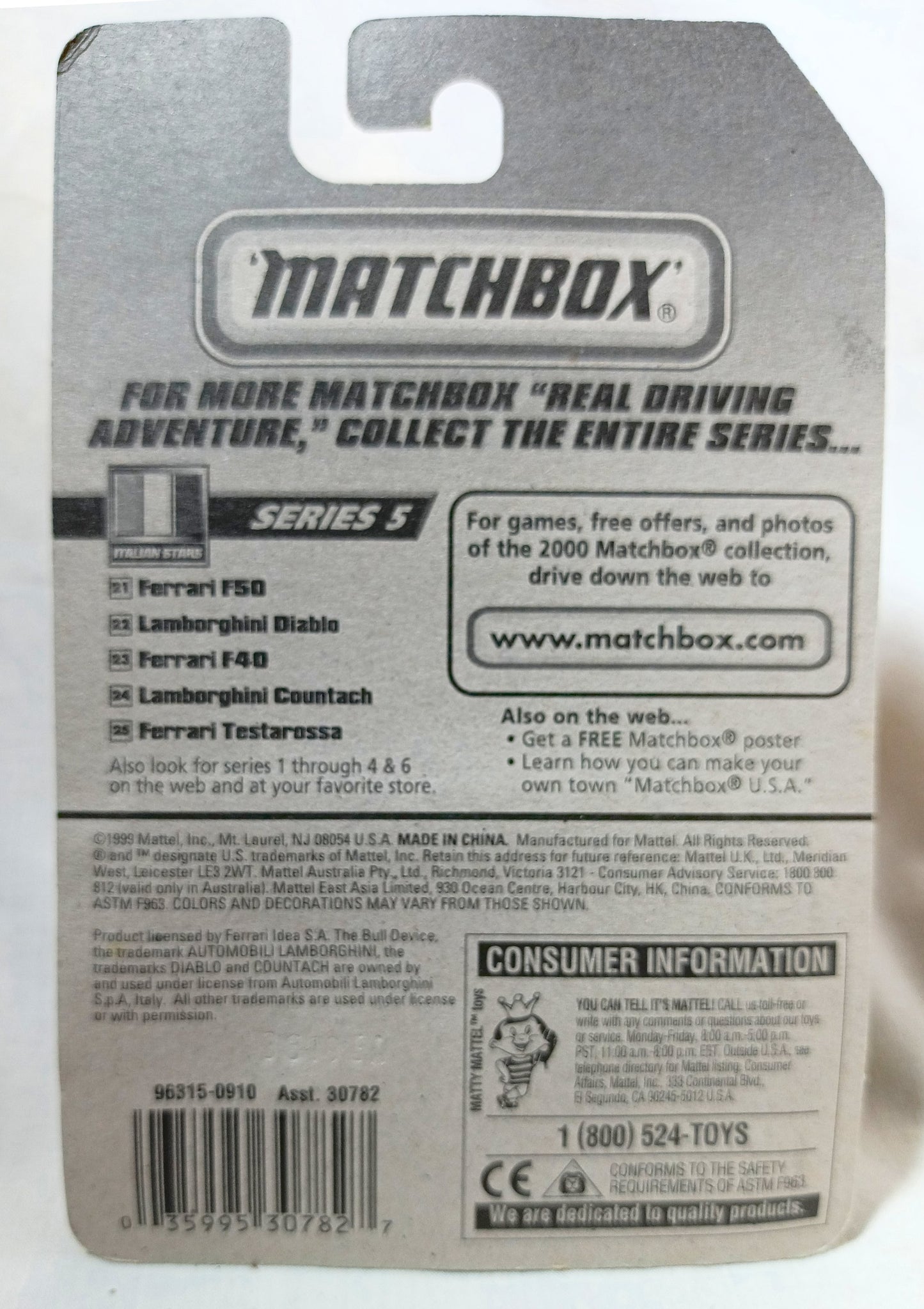 Matchbox 24 Italian Stars Lamborghini Countach LP500S Sports Car 2000 - TulipStuff