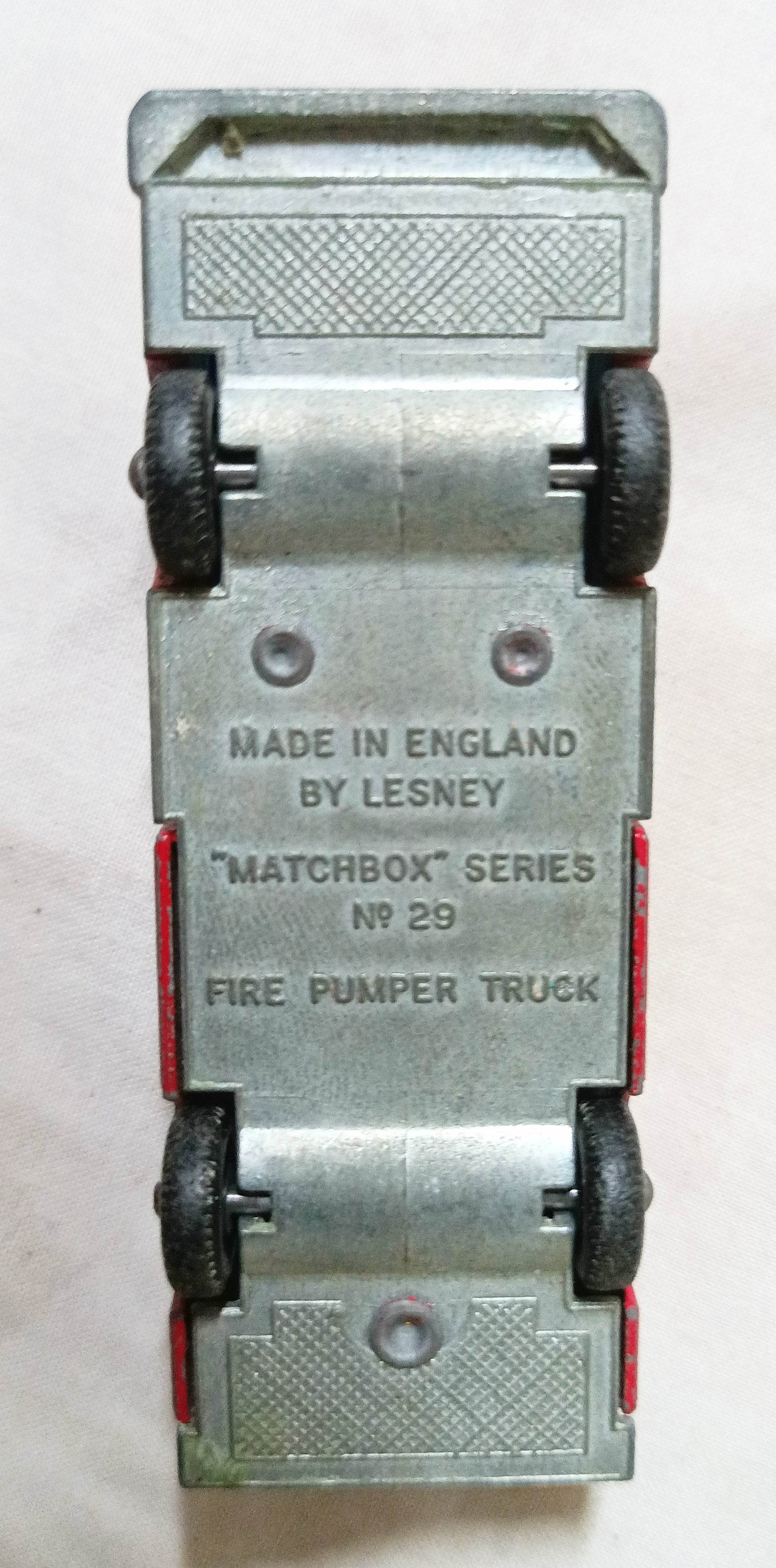 Lesney Matchbox 29 Fire Pumper Truck Diecast 1966 England - TulipStuff
