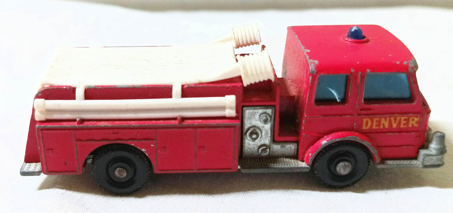 Lesney Matchbox 29 Fire Pumper Truck Diecast 1966 England - TulipStuff