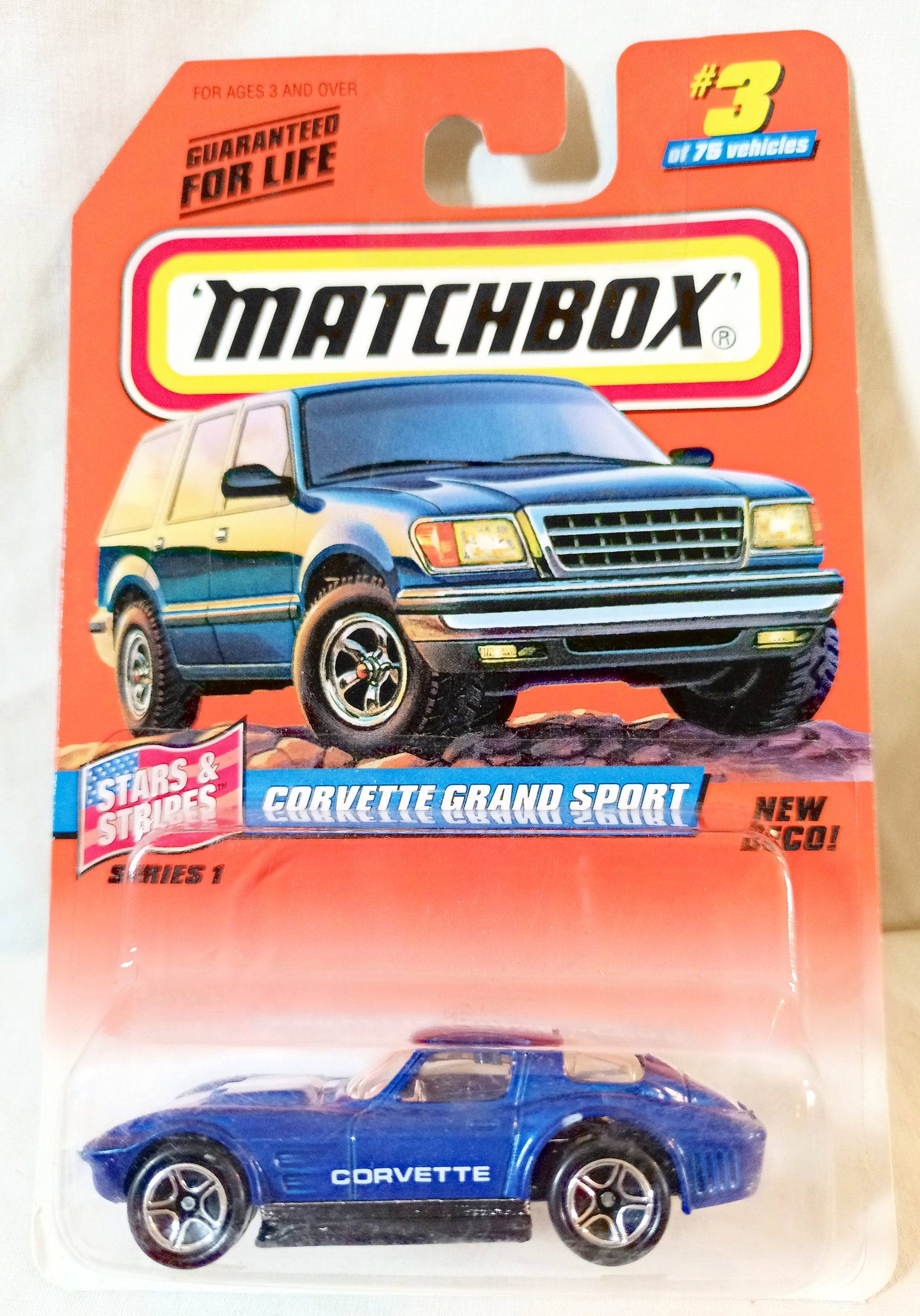 Matchbox #3 Chevrolet Corvette Grand Sport Stars and Stripes 1998 - TulipStuff