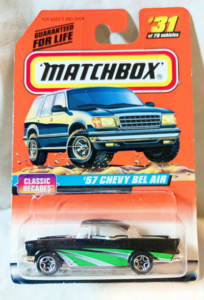 Matchbox #31 '57 Chevy Bel Air Classic Decades Black 1998 - Tuliptuff