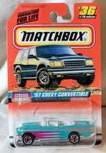 Load image into Gallery viewer, Matchbox 36 &#39;57 Chevy Convertible Classic Decades 1998 - TulipStuff
