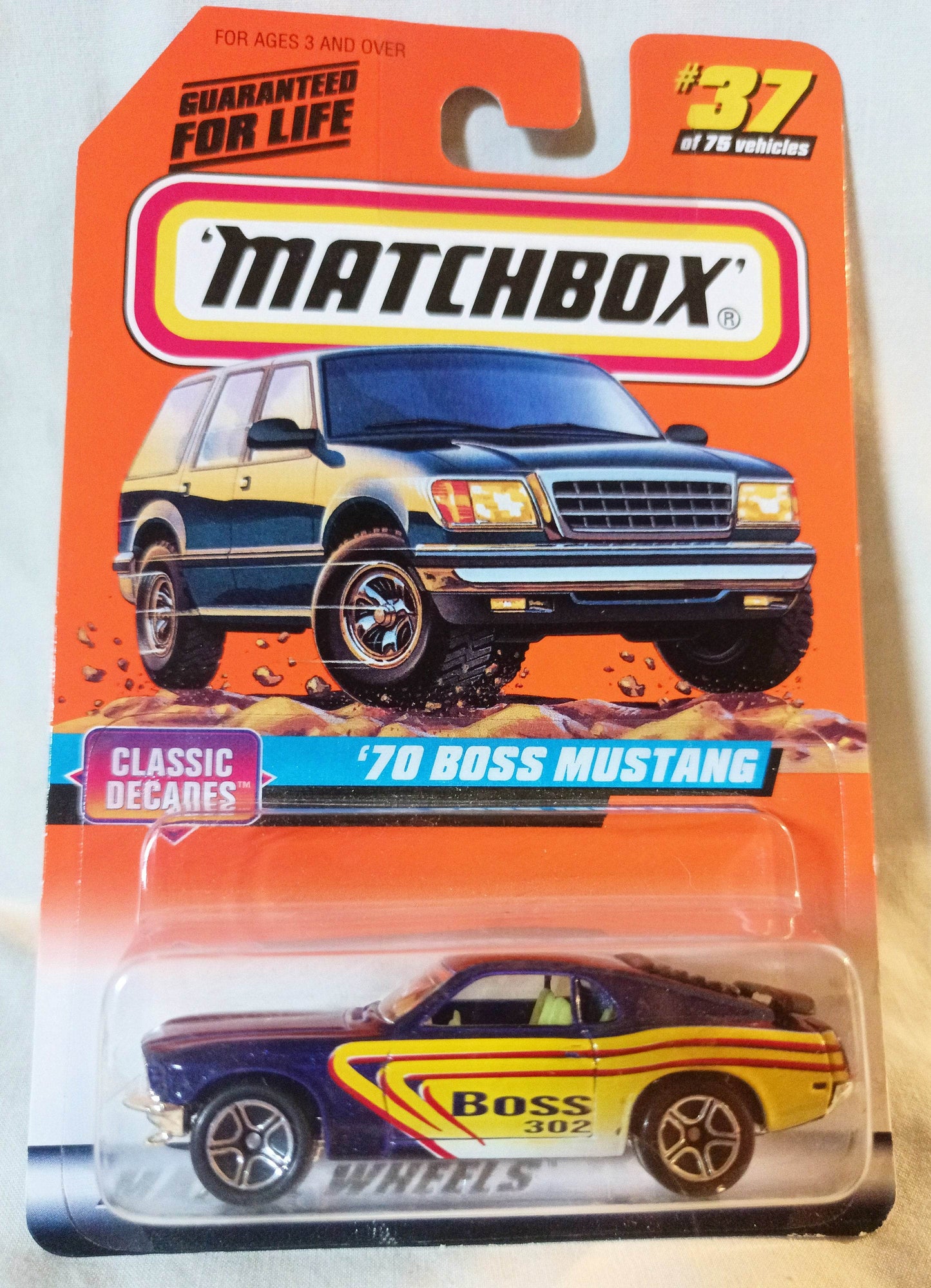 Matchbox #37 Ford '70 Boss Mustang Classic Decades Series 1998 - TulipStuff