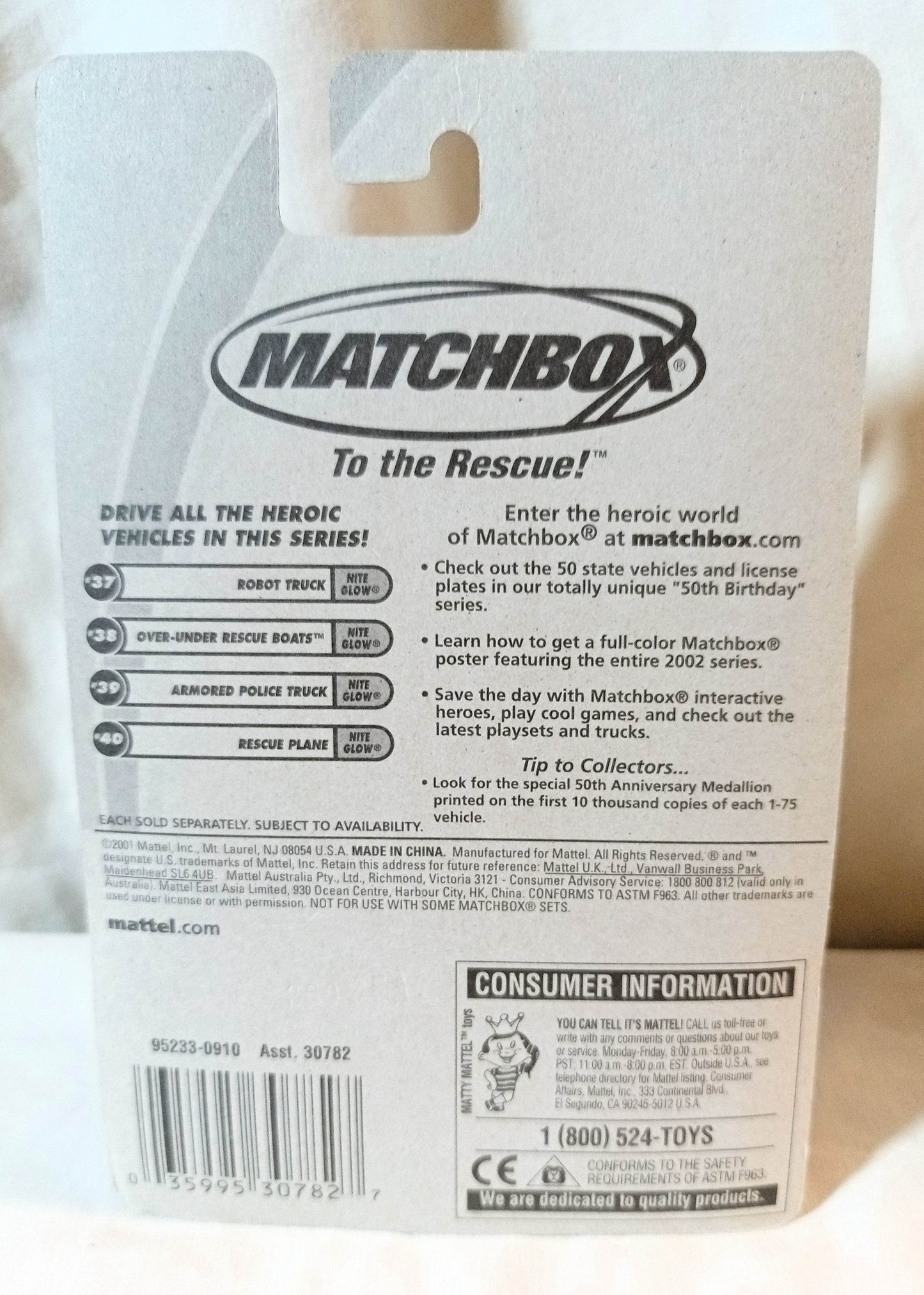 Matchbox #37 Robot Truck Nite Glow In Dark 50th Anniversary 2002 - TulipStuff