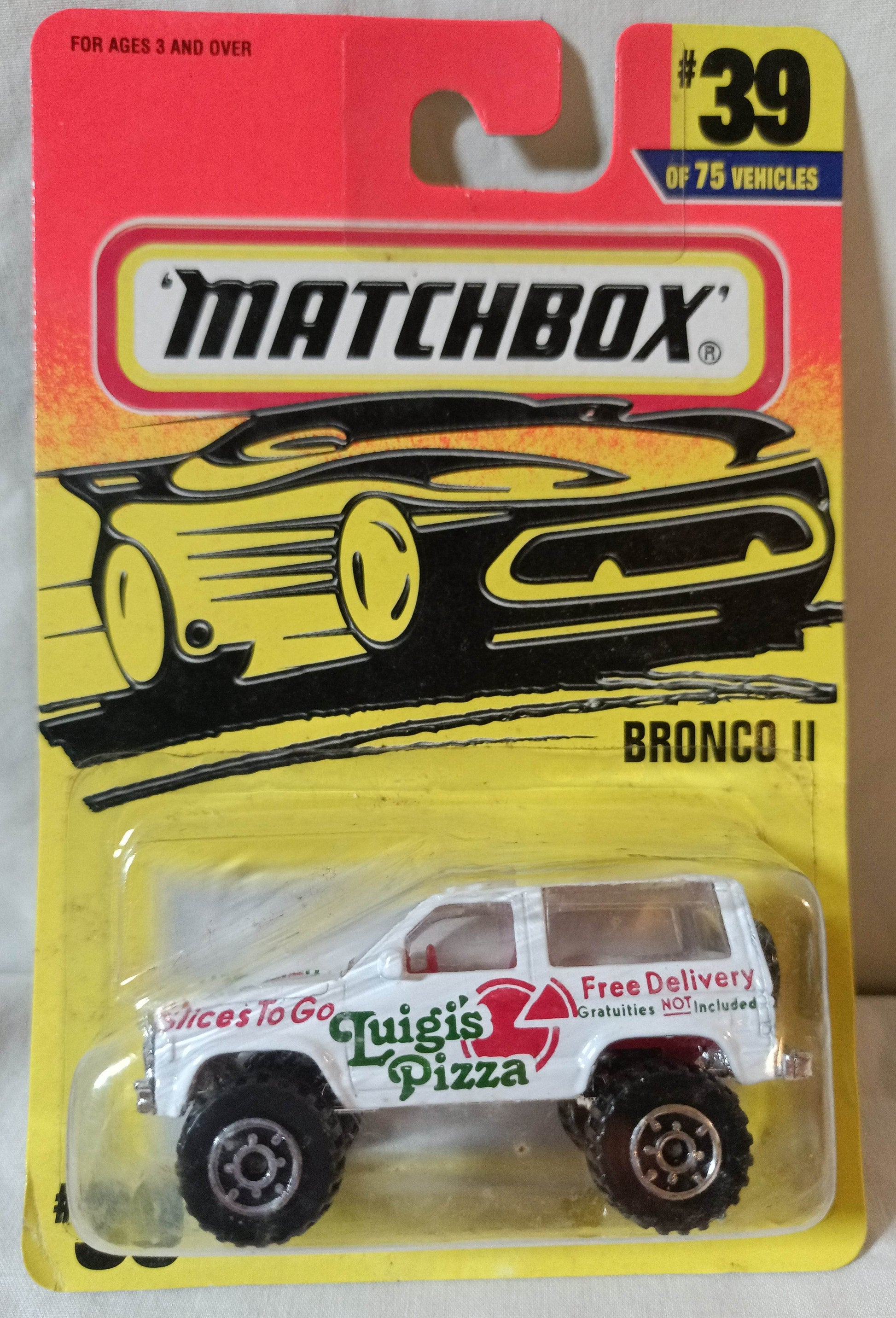 Matchbox #39 Ford Bronco II Luigi's Pizza Slices To Go Superfast 1997 - TulipStuff