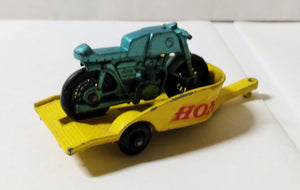 Lesney Matchbox no. 38 Honda Motorcycle and Trailer 1967 England - TulipStuff