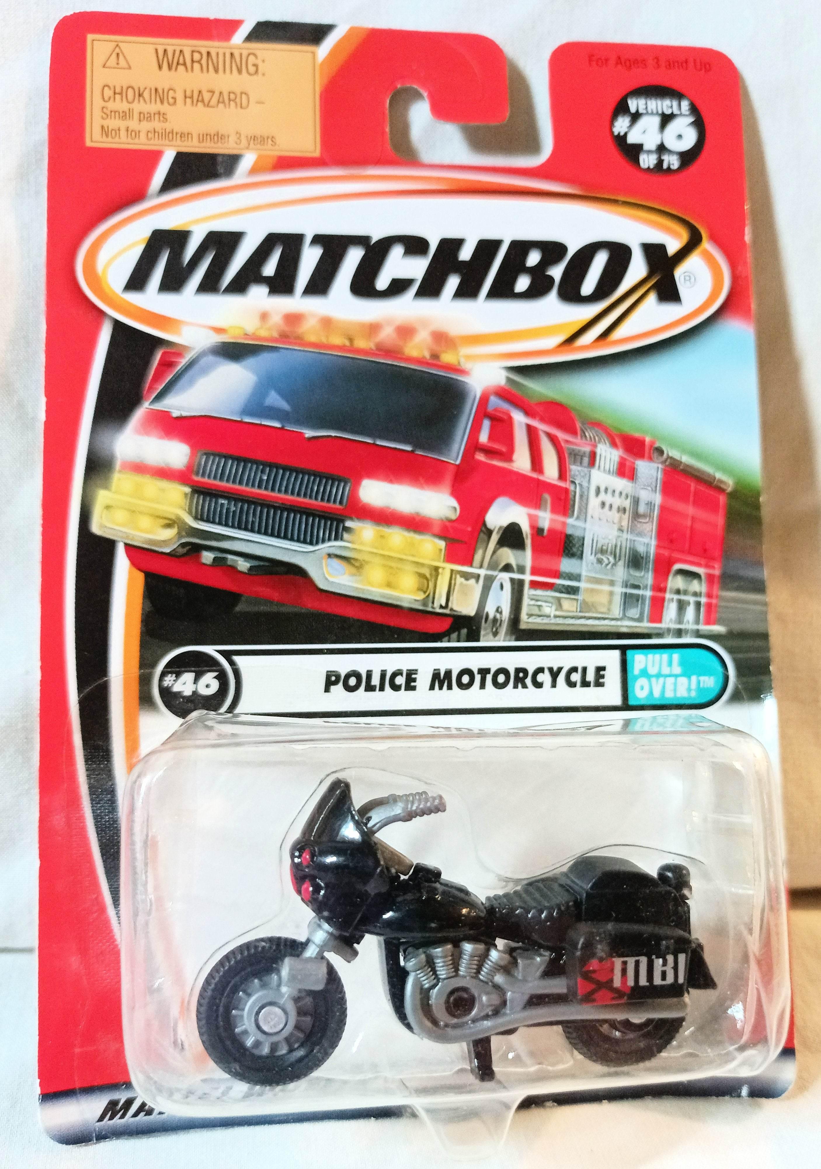 Matchbox 46 Pull Over Series! Police Motorcycle 2001 – TulipStuff