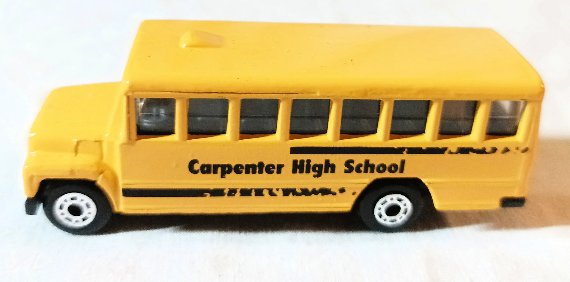 Matchbox #12 School Bus Carpenter High School 1996 - TulipStuff