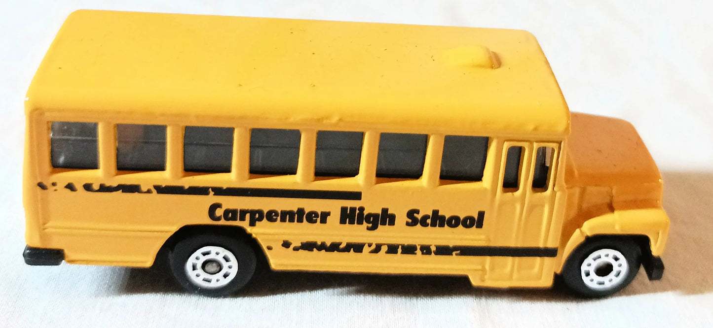 Matchbox #12 School Bus Carpenter High School 1996 - TulipStuff
