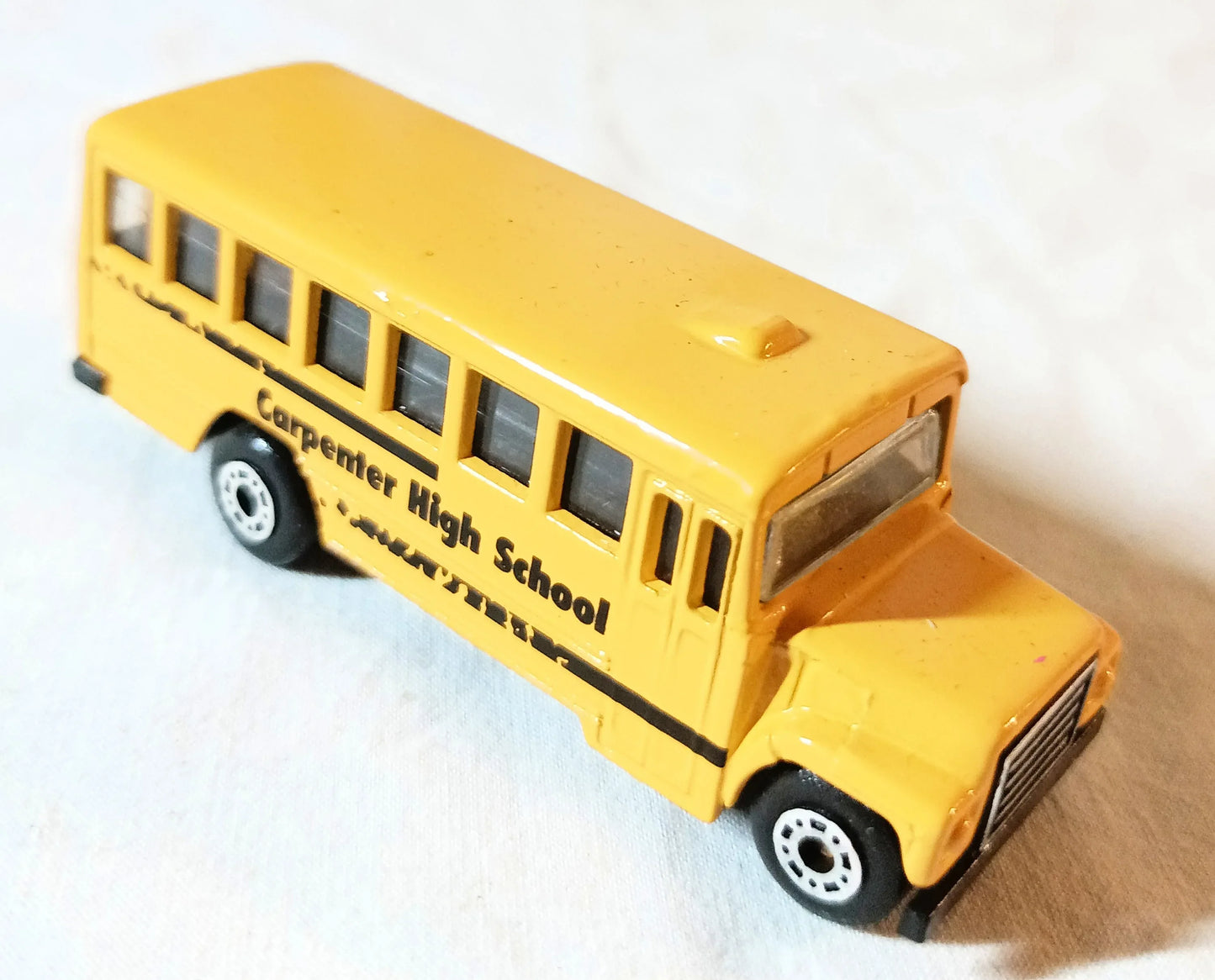 Matchbox #12 School Bus Carpenter High School 1996 - TulipStuff