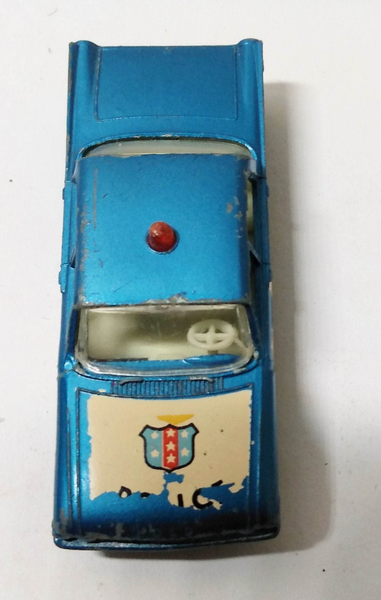 Lesney Matchbox 55 Ford Fairlane Police Car England 1963 - TulipStuff