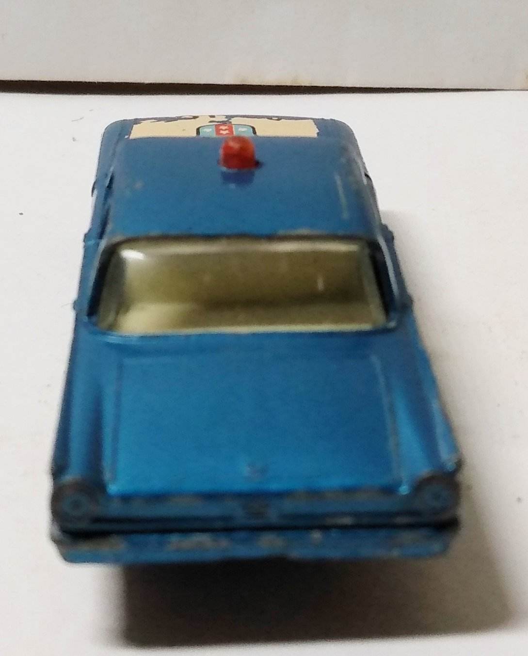 Lesney Matchbox 55 Ford Fairlane Police Car England 1963 - TulipStuff