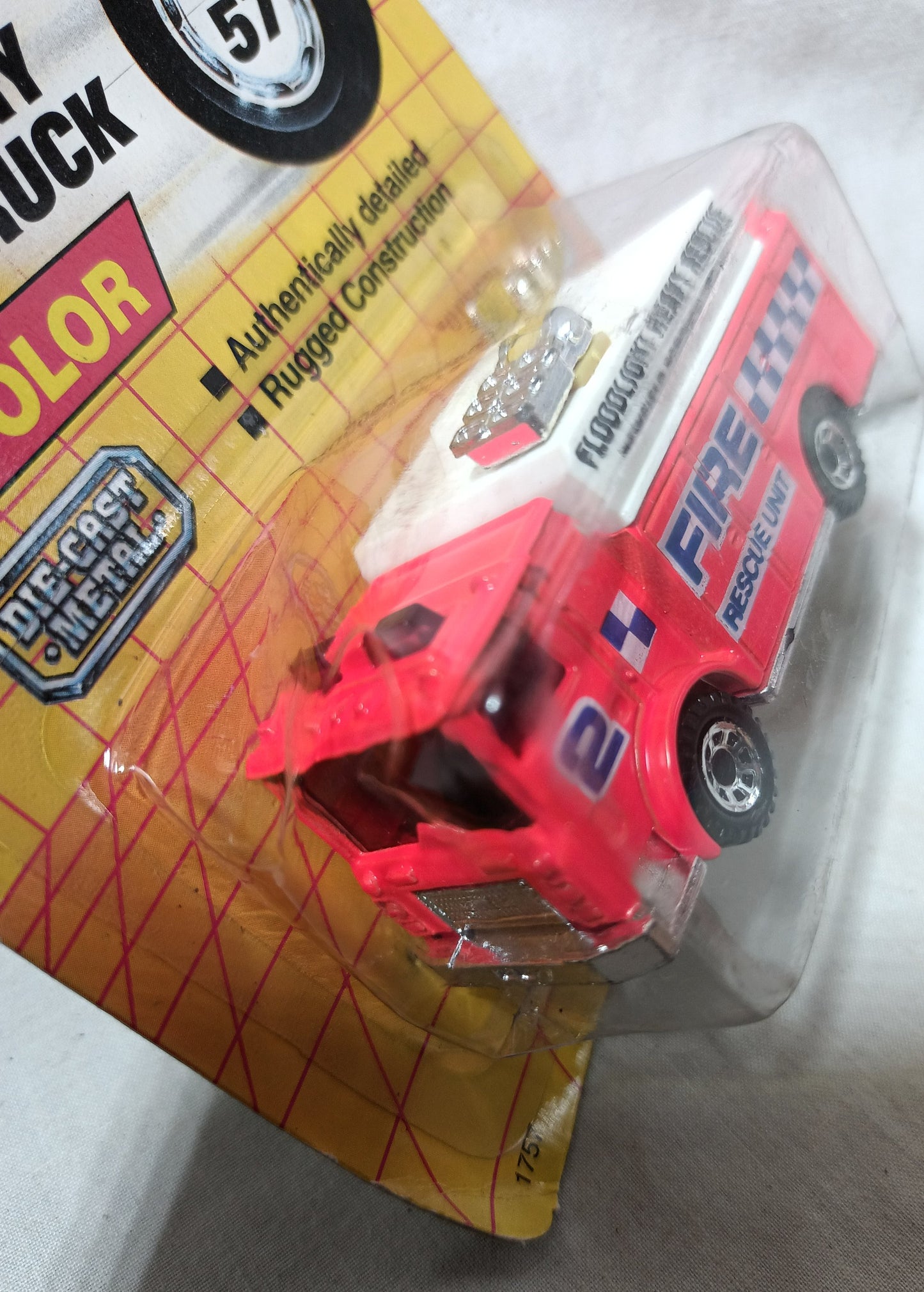 Matchbox #57 Auxiliary Power Truck Fire Rescue Orange 1992 - TulipStuff