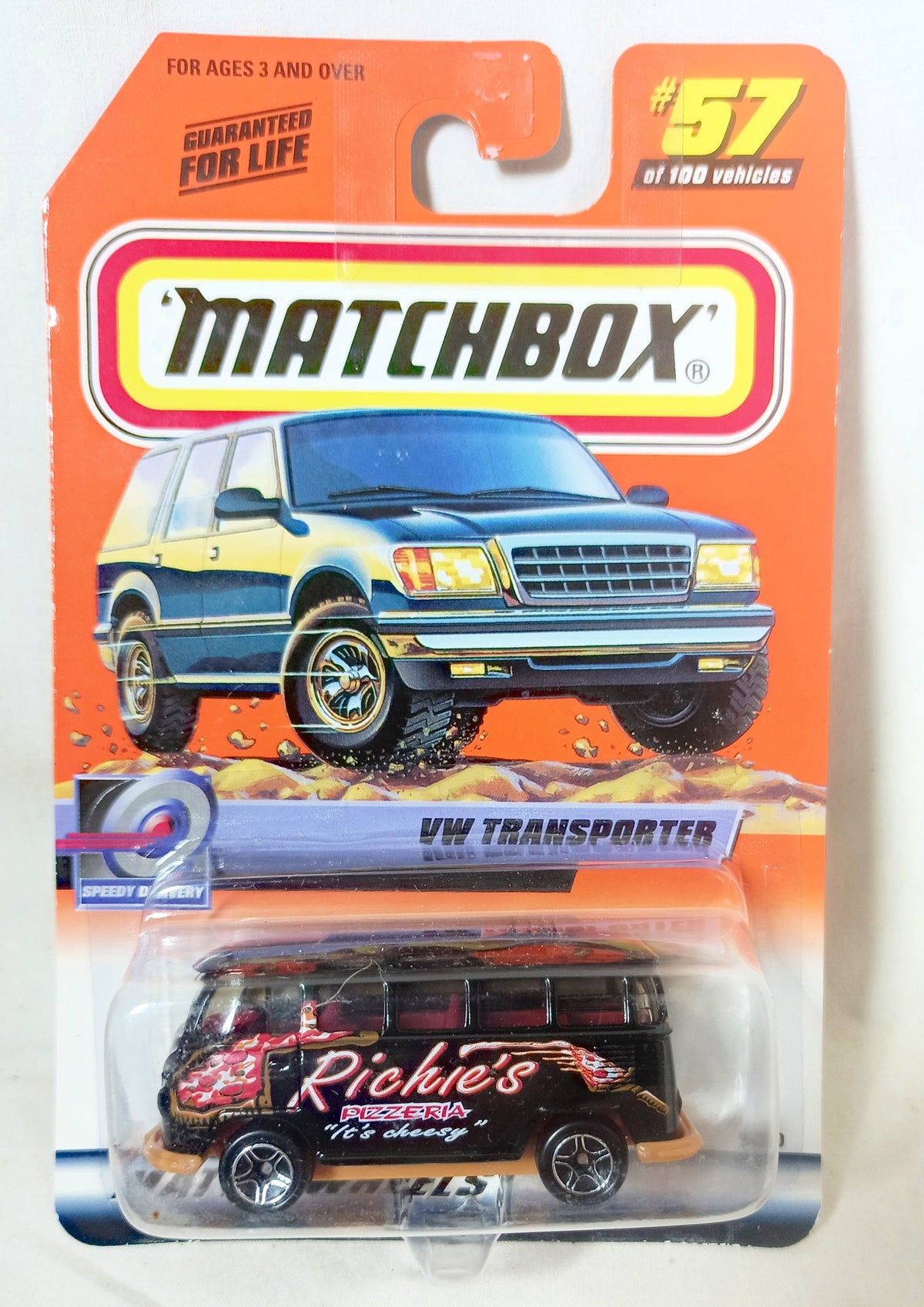 Matchbox #57 '67 VW Transporter Richie's Pizzeria Speedy Delivery 2000 - TulipStuff