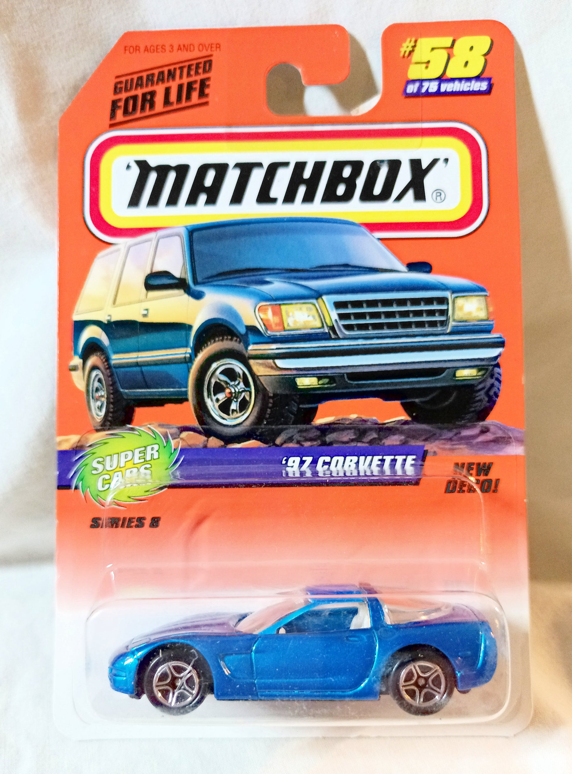 Matchbox #58 '97 Corvette Chevrolet Super Cars Series 1998 - TulipStuff
