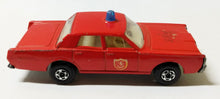 Load image into Gallery viewer, Lesney Matchbox 59 Mercury Parklane Fire Chief Car Superfast 1971 - TulipStuff
