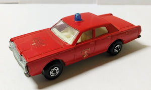 Lesney Matchbox 59 Mercury Parklane Fire Chief Car Superfast 1971 - TulipStuff