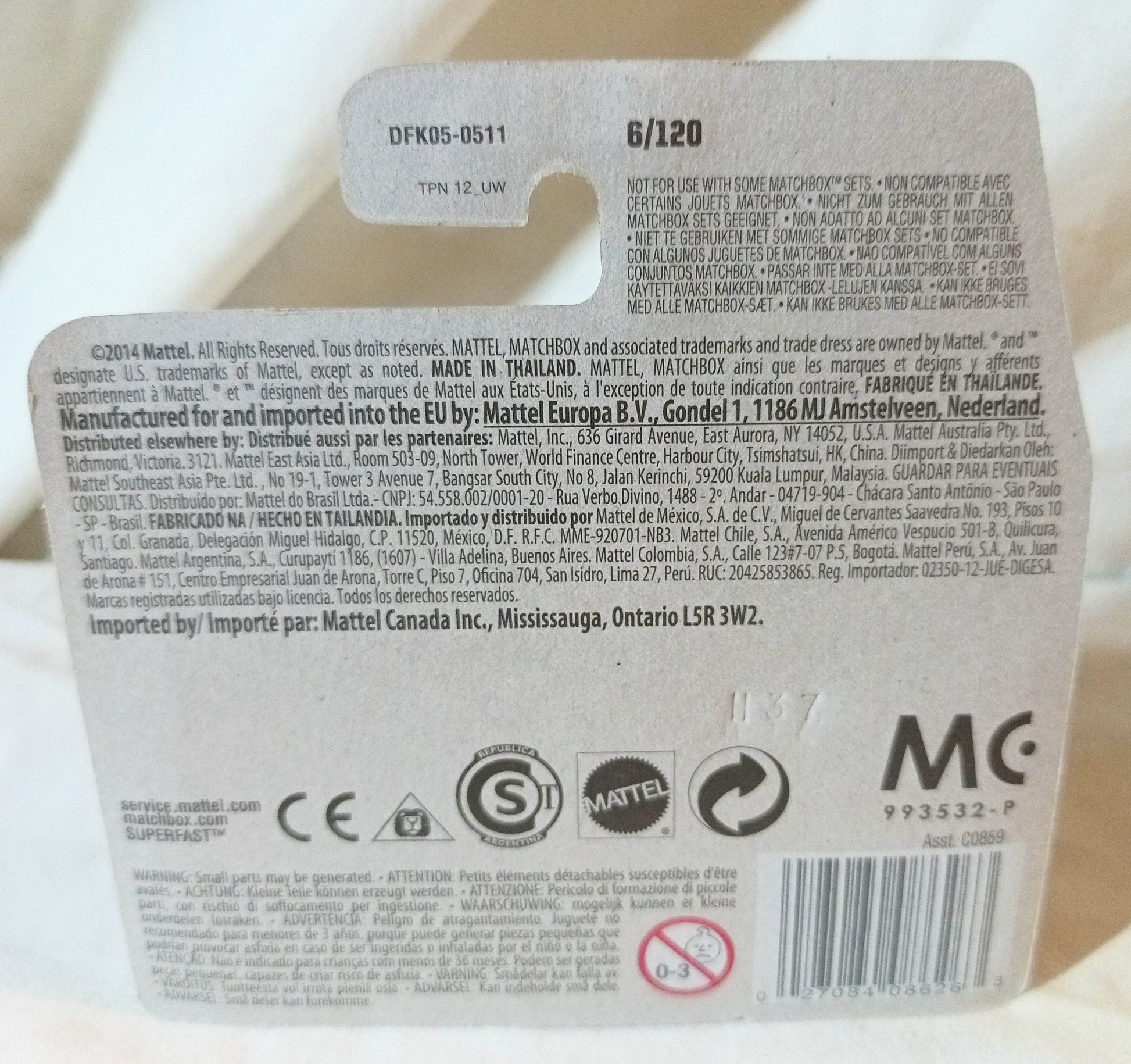 Matchbox 2015 MB6 Runway Wrangler Airport Truck Intl Short Card DFK05 - TulipStuff