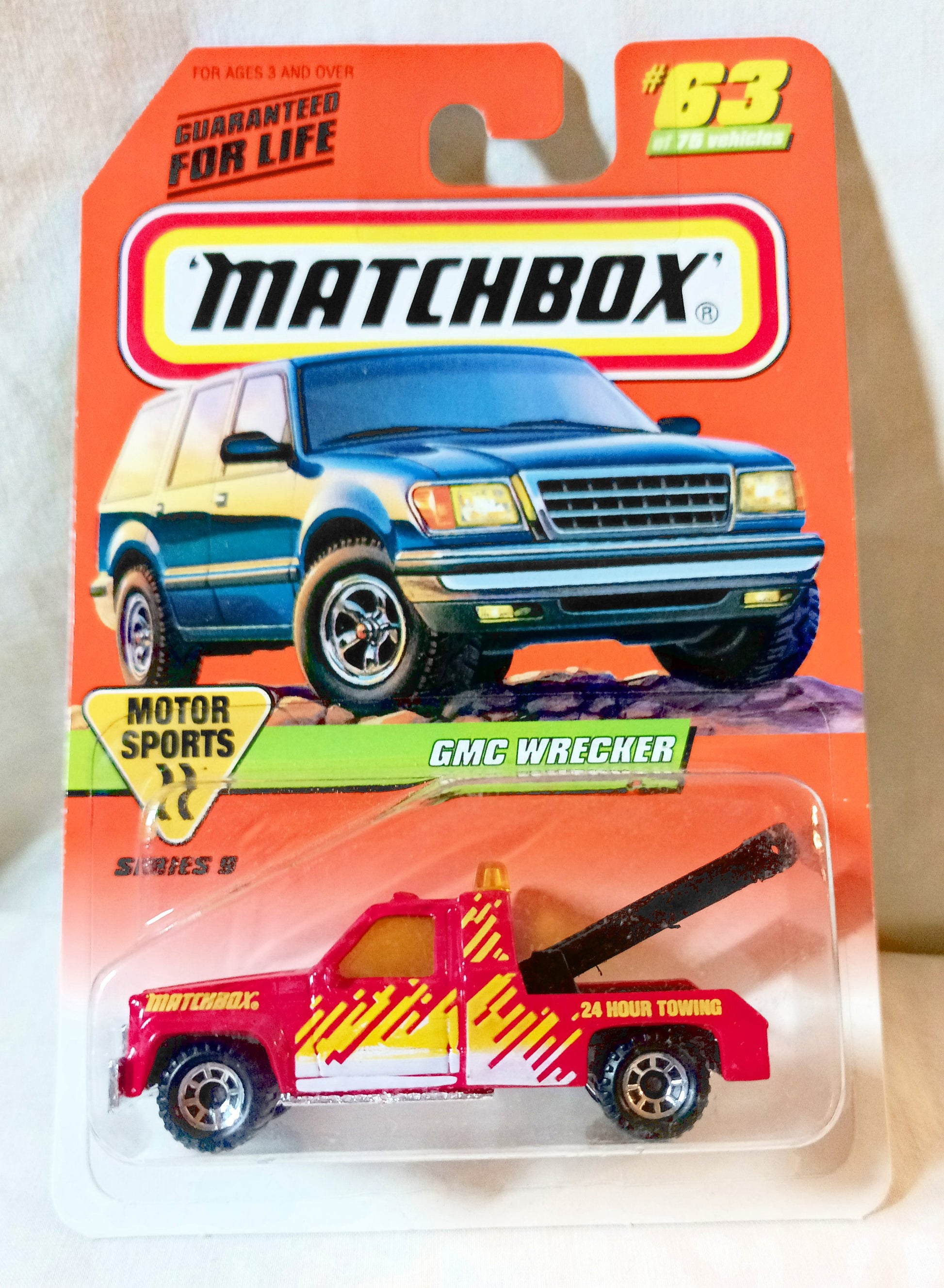 Matchbox 63 GMC Wrecker Tow Truck Motor Sports Series 1998 - TulipStuff