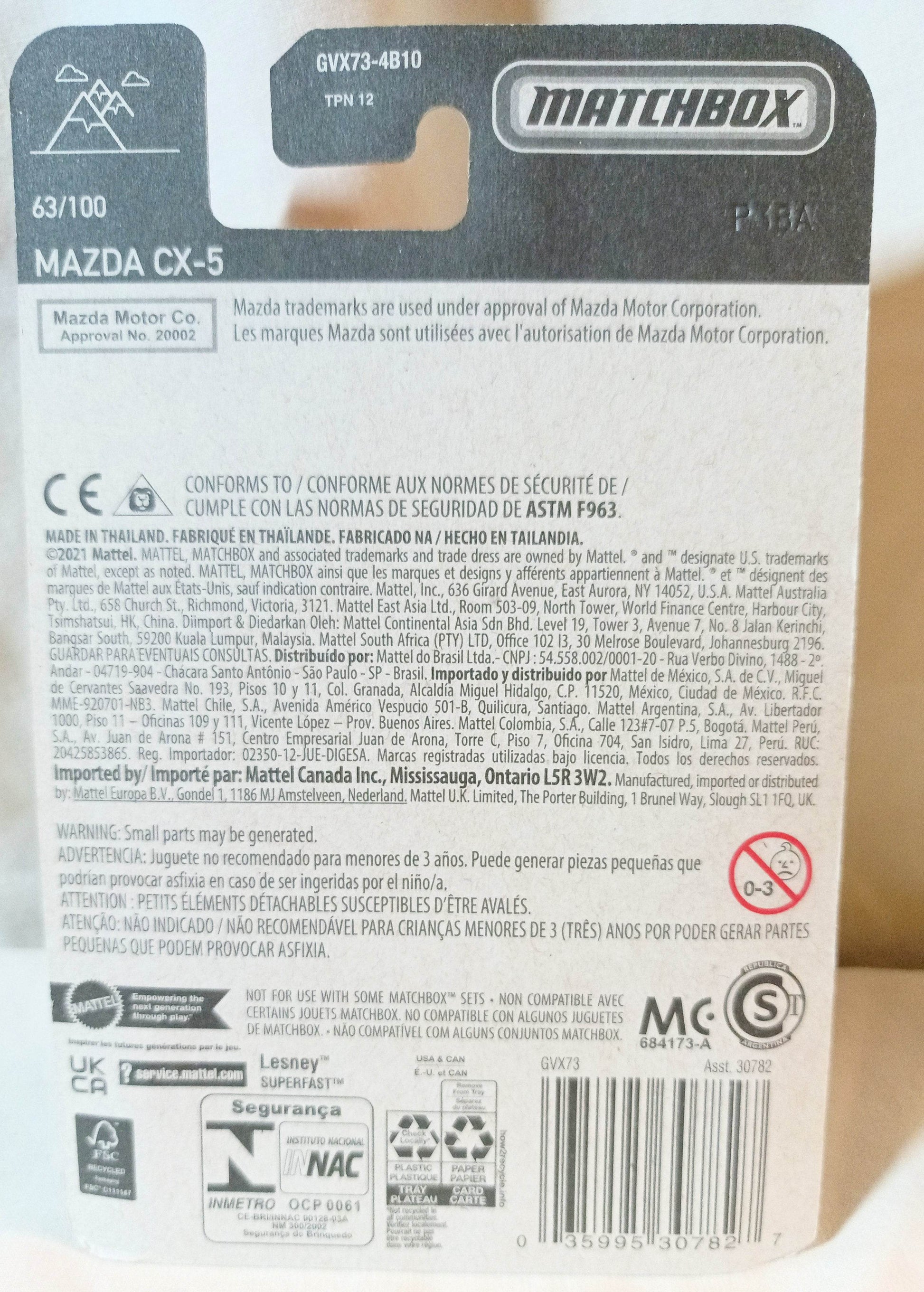 Matchbox #63 Mazda CX-5 Compact Crossover SUV Black 2021 - TulipStuff