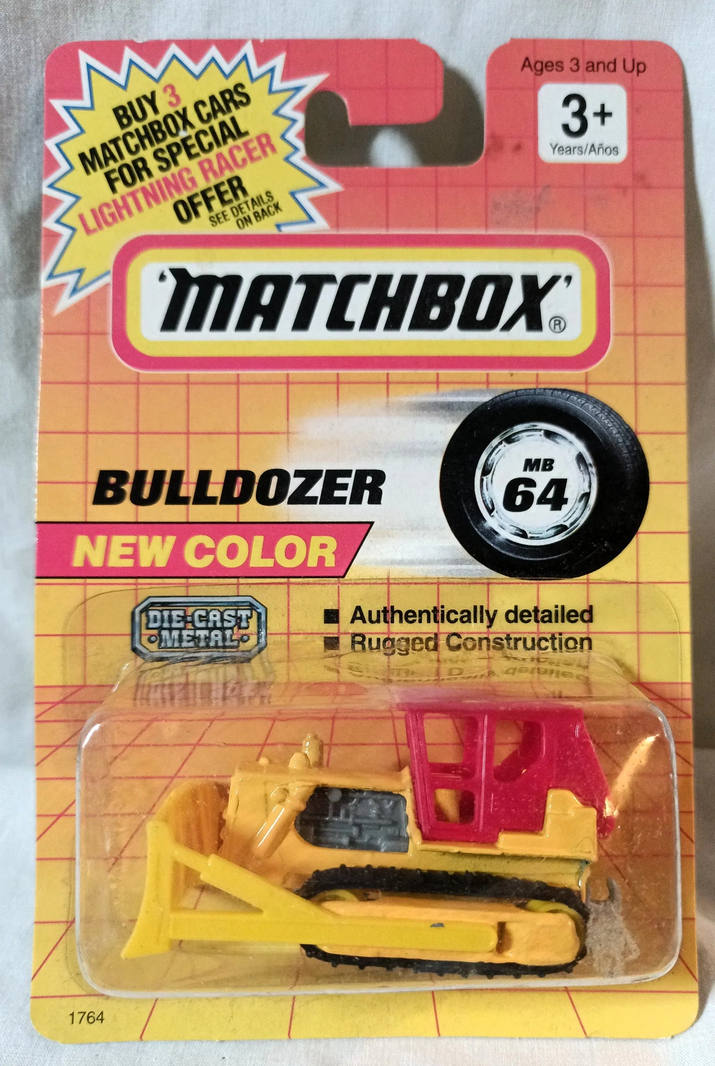 Matchbox 64 Caterpillar Bulldozer Diecast Metal Construction Toy 1993 - TulipStuff