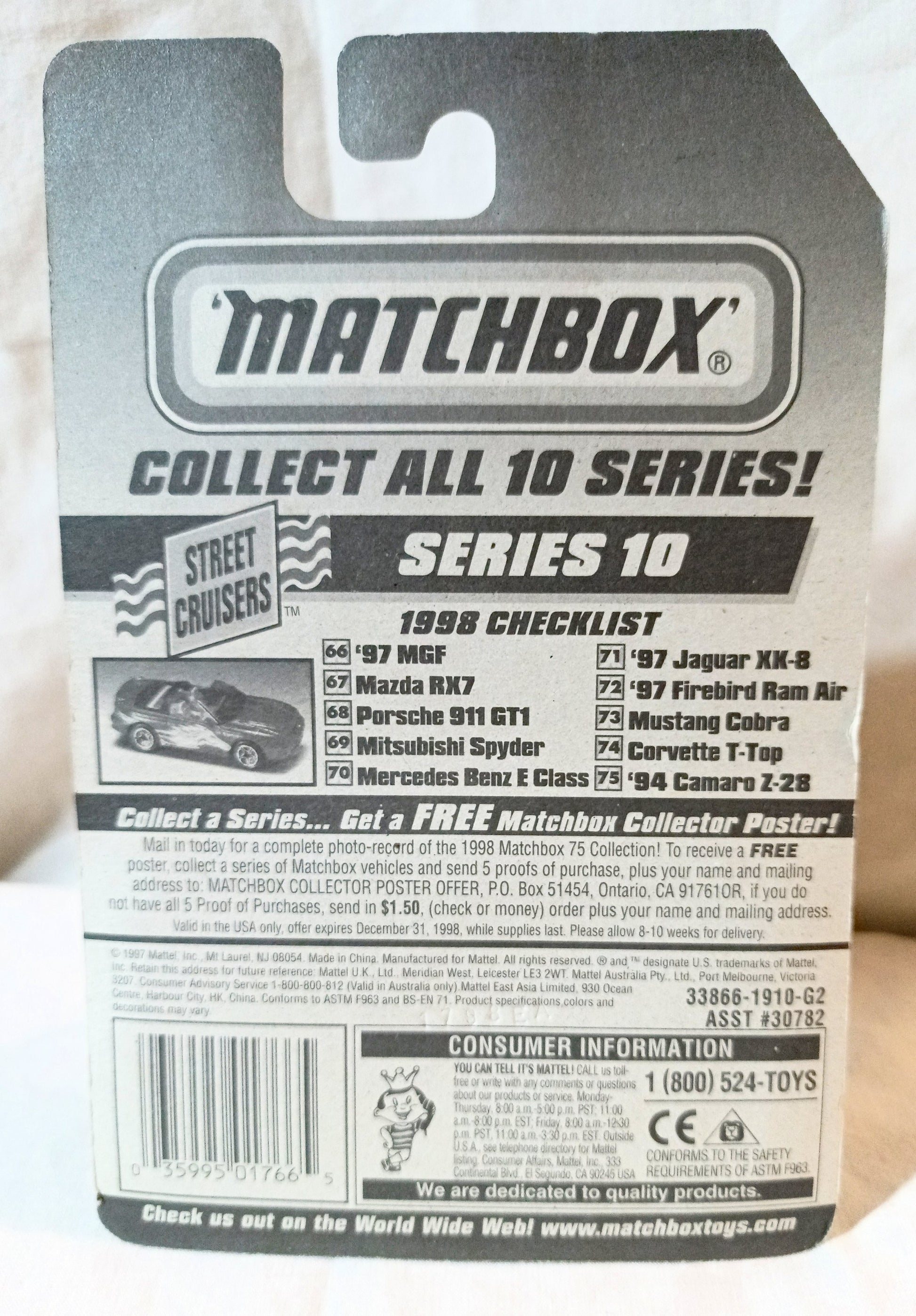 Matchbox #66 MG MGF 1.8i Convertible Street Cruisers 1998 - TulipStuff