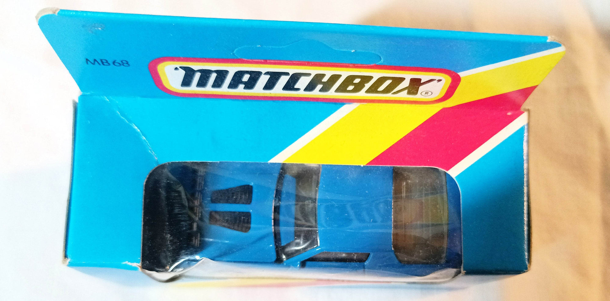 Matchbox MB68 Camaro Iroc-Z Chevrolet Blue Macau Box 1987 - TulipStuff