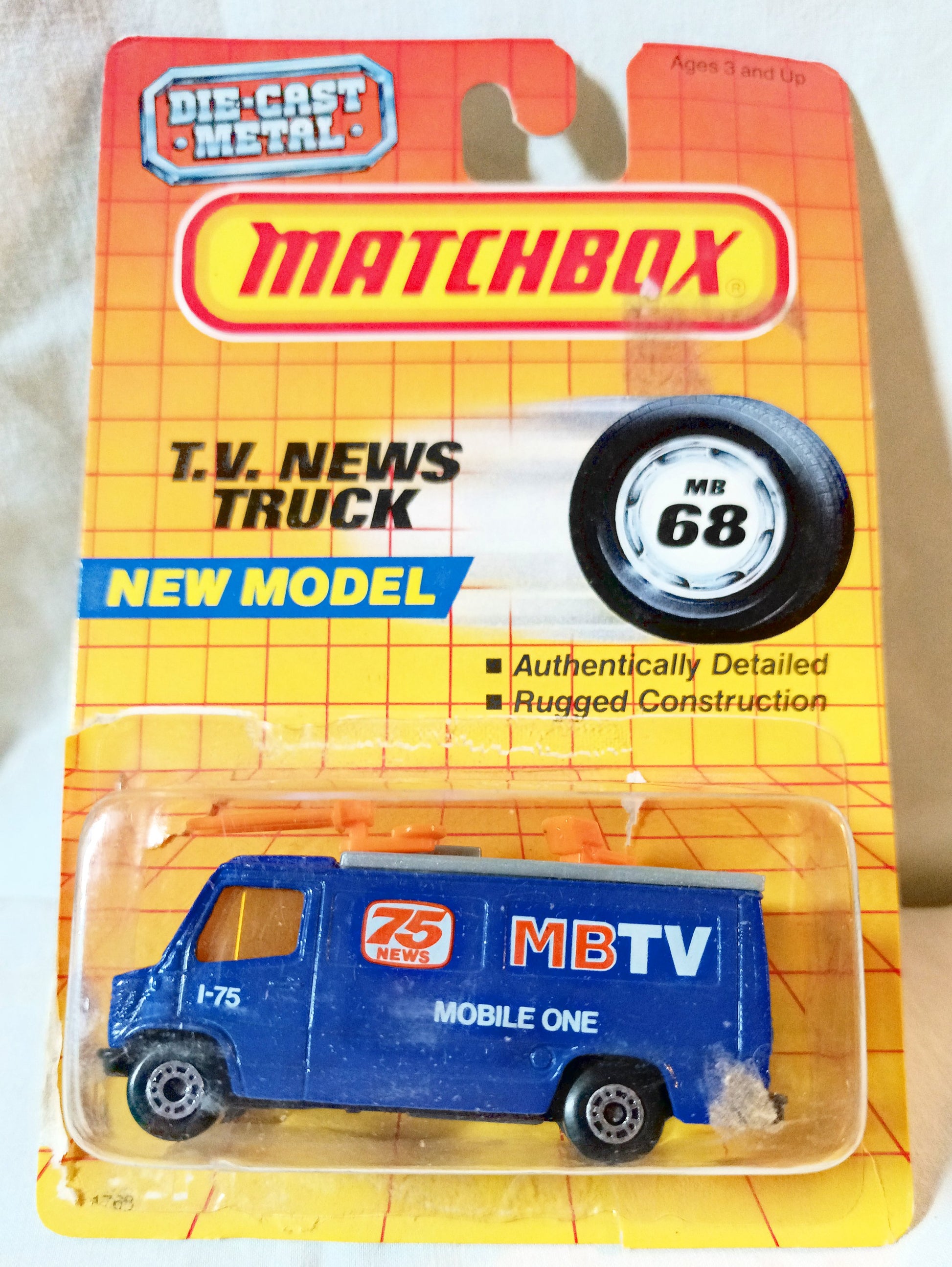 Matchbox 68 TV News Truck MBTV Mobile One Macau 1987 - TulipStuff