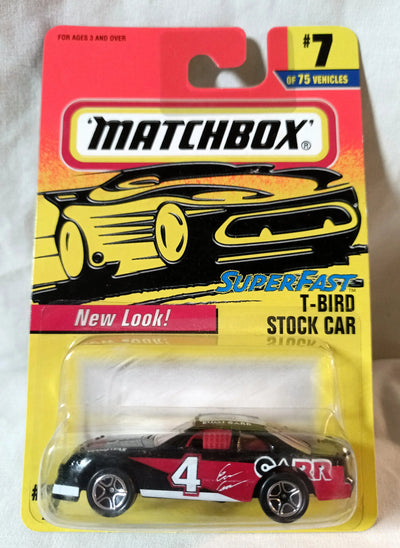 Matchbox #7 T-Bird Stock Car Evan Carr Auto Care Ford Thunderbird 1997 - TulipStuff