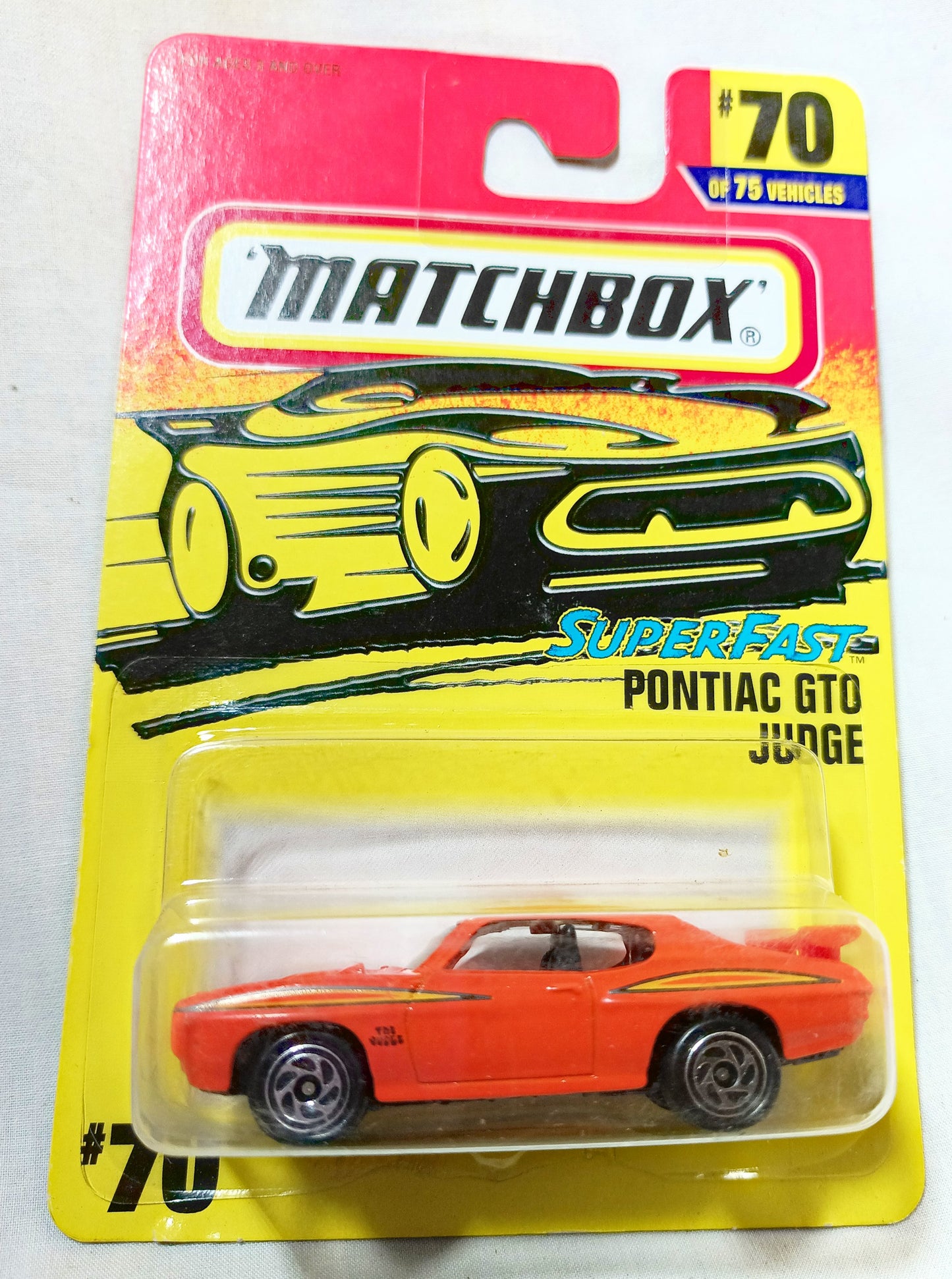 Matchbox #70 '70 Pontiac GTO Judge Superfast 1997 Orange - TulipStuff