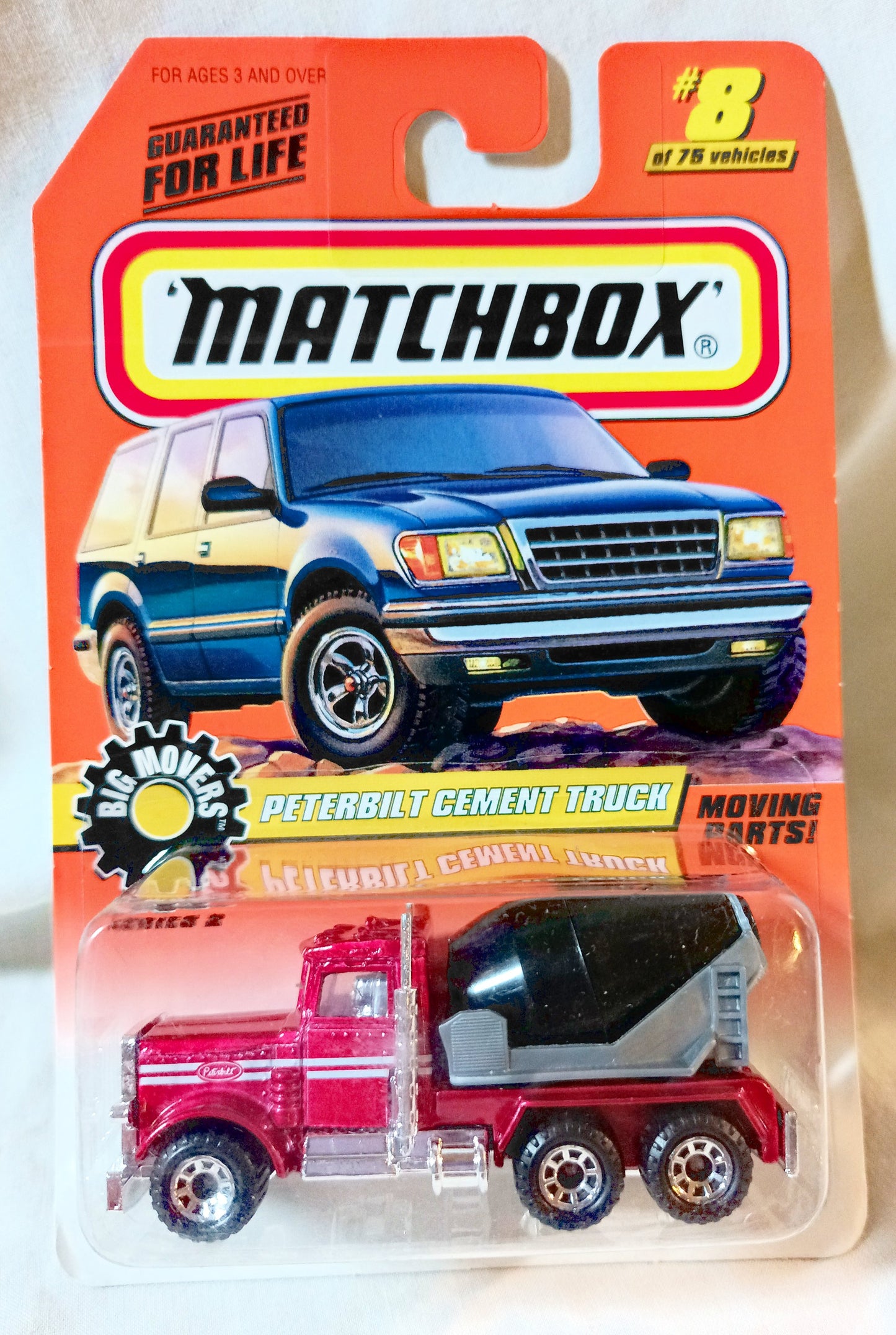 Matchbox #8 Peterbilt Cement Truck Big Movers Series Red 1998 - TulipStuff